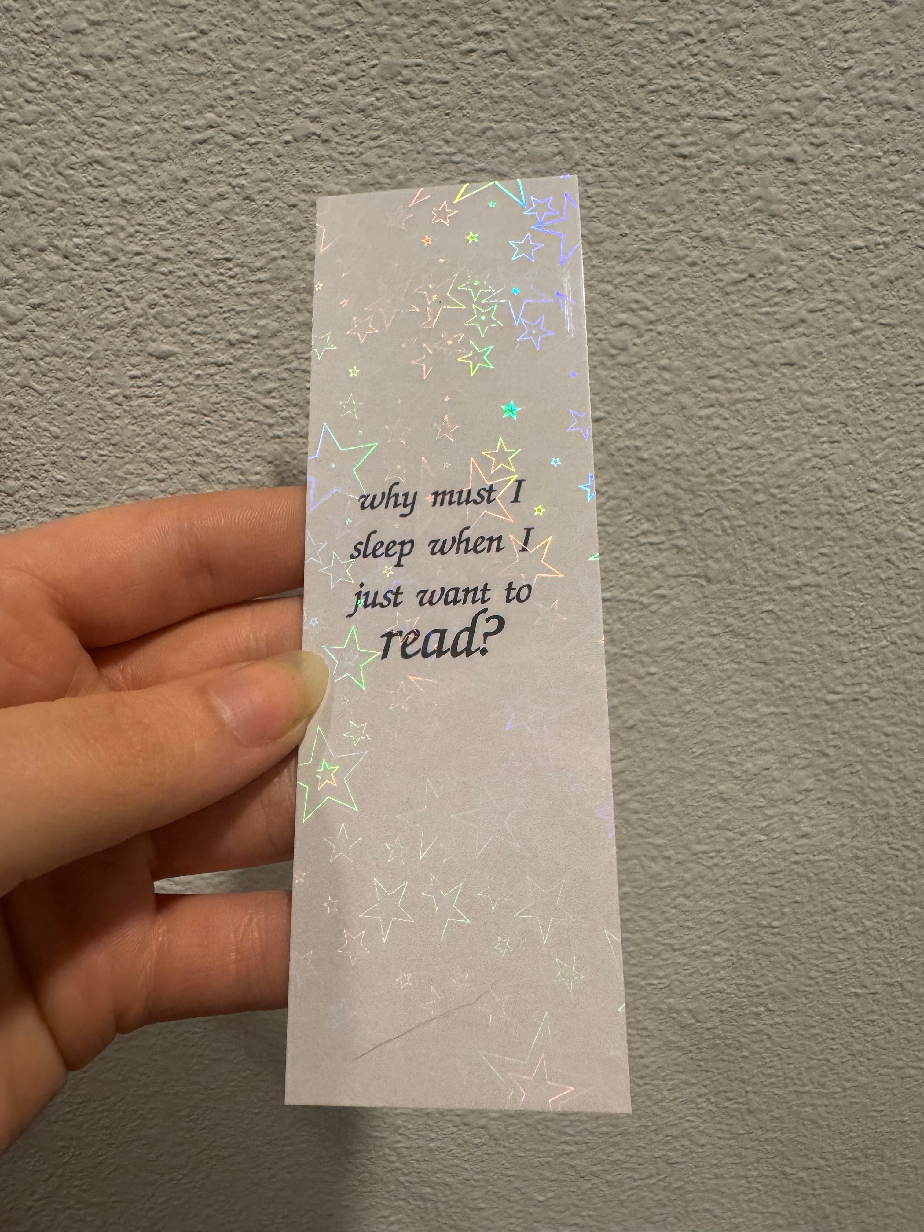 Why must I sleep when I just want to read Bookmarks