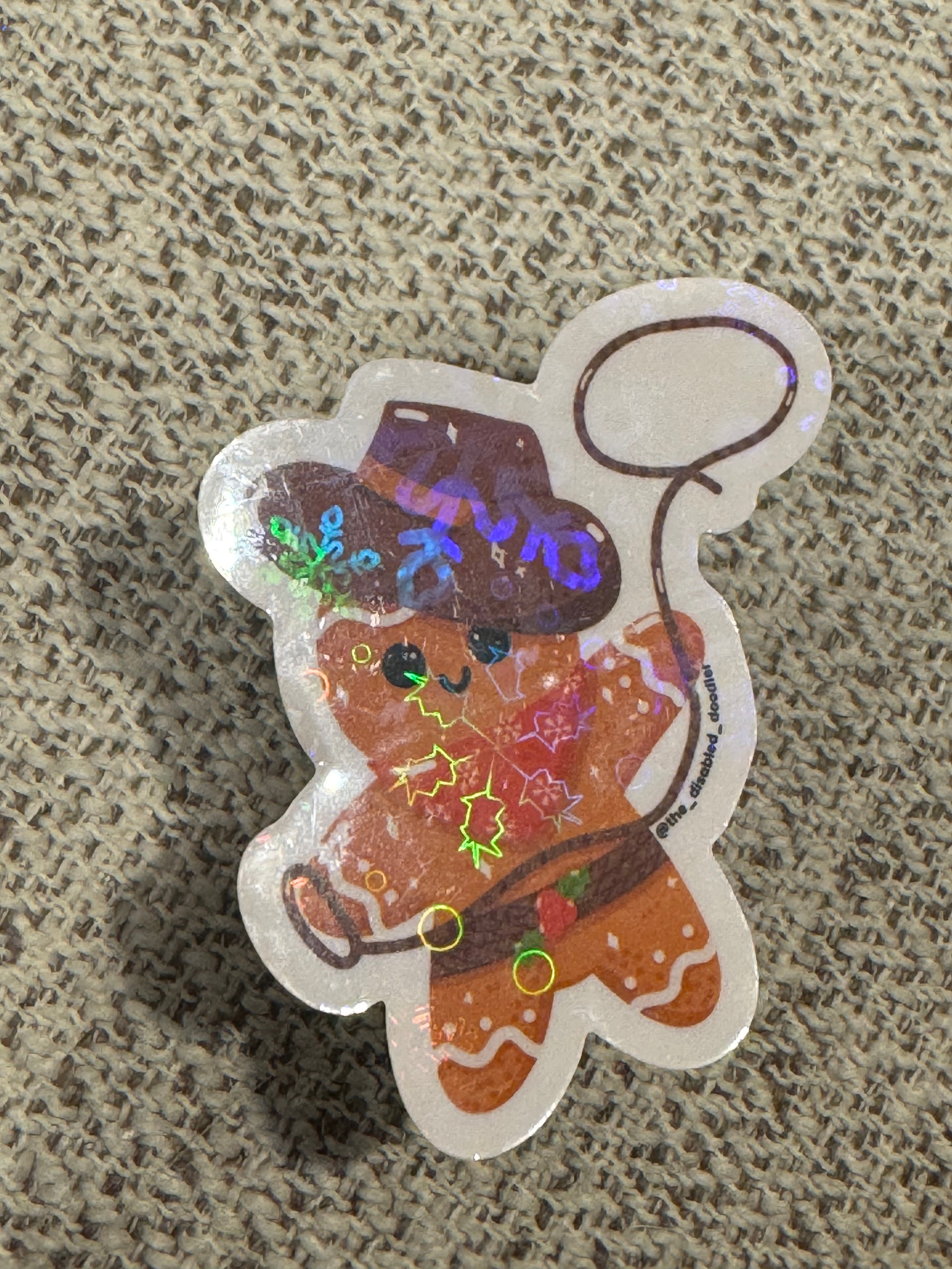 Cowboy Gingerbread Man Sticker