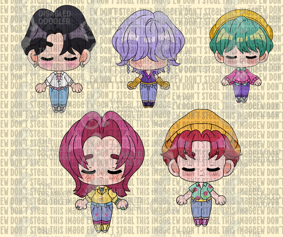 Cartoon Singing Boys Character Bundle