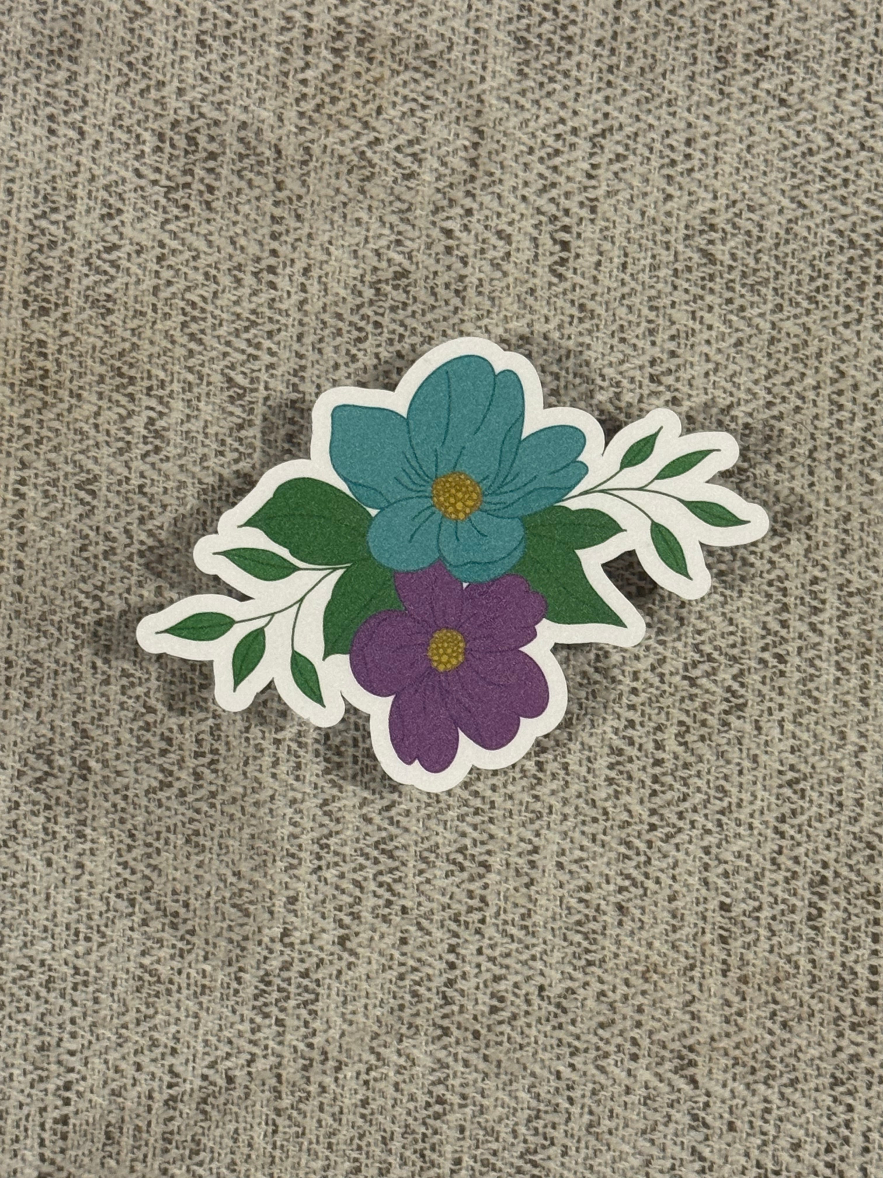 Teal and Purple Flowers