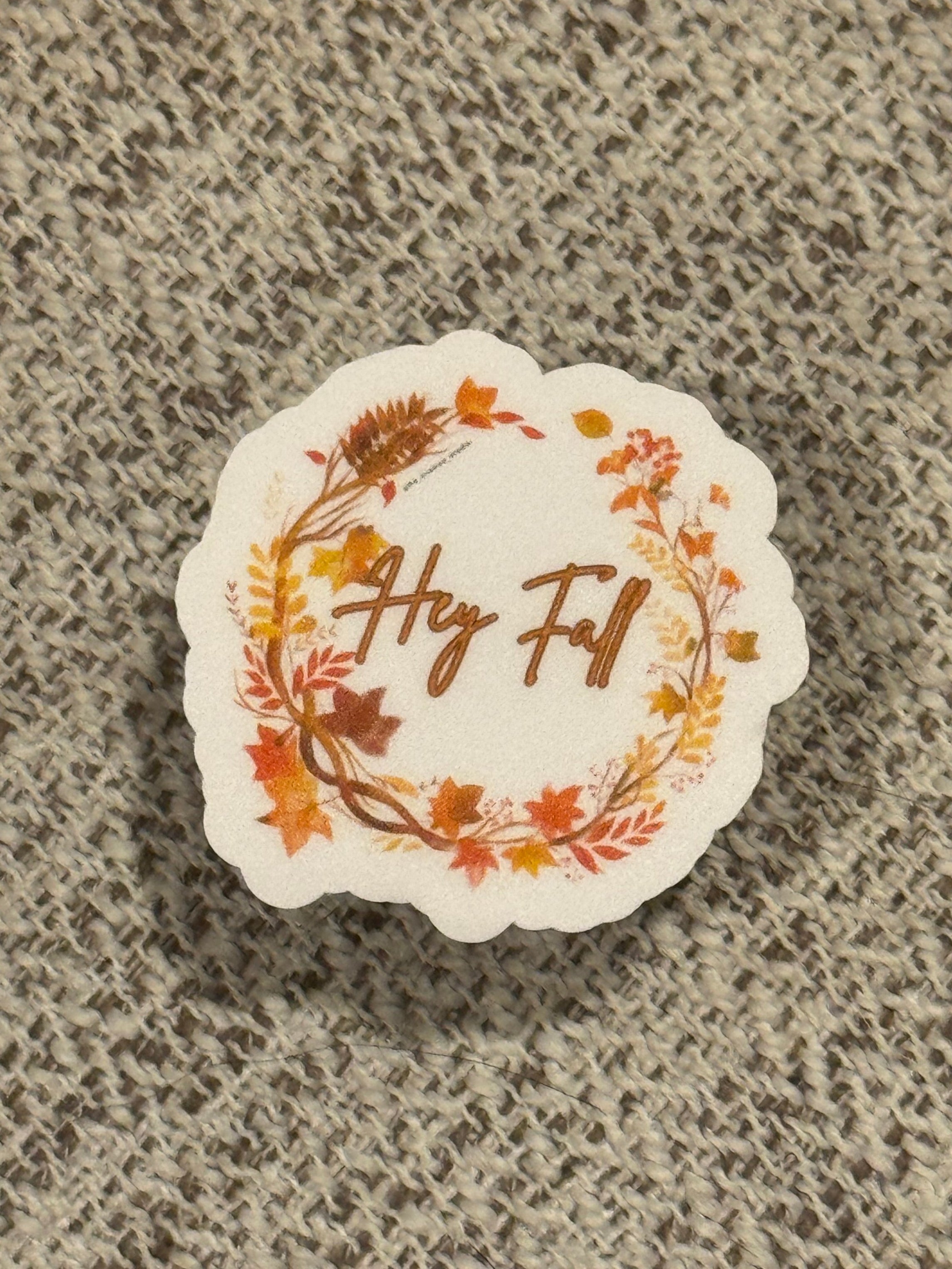 Hey Fall Wreath Sticker