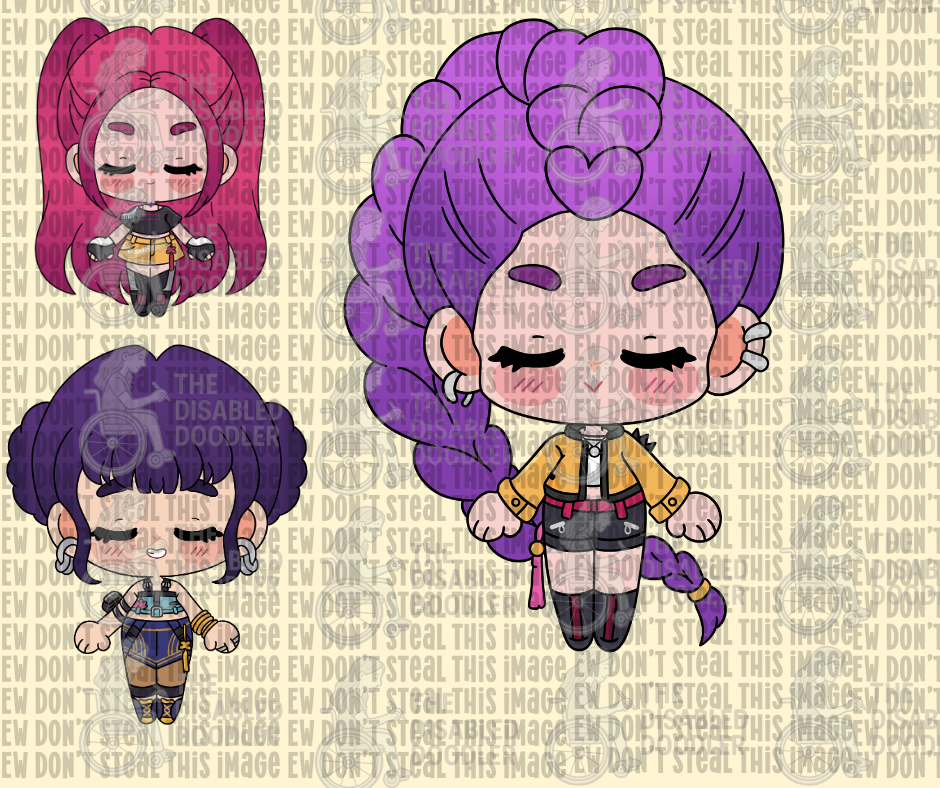 Cartoon Singing Girls Character Bundle