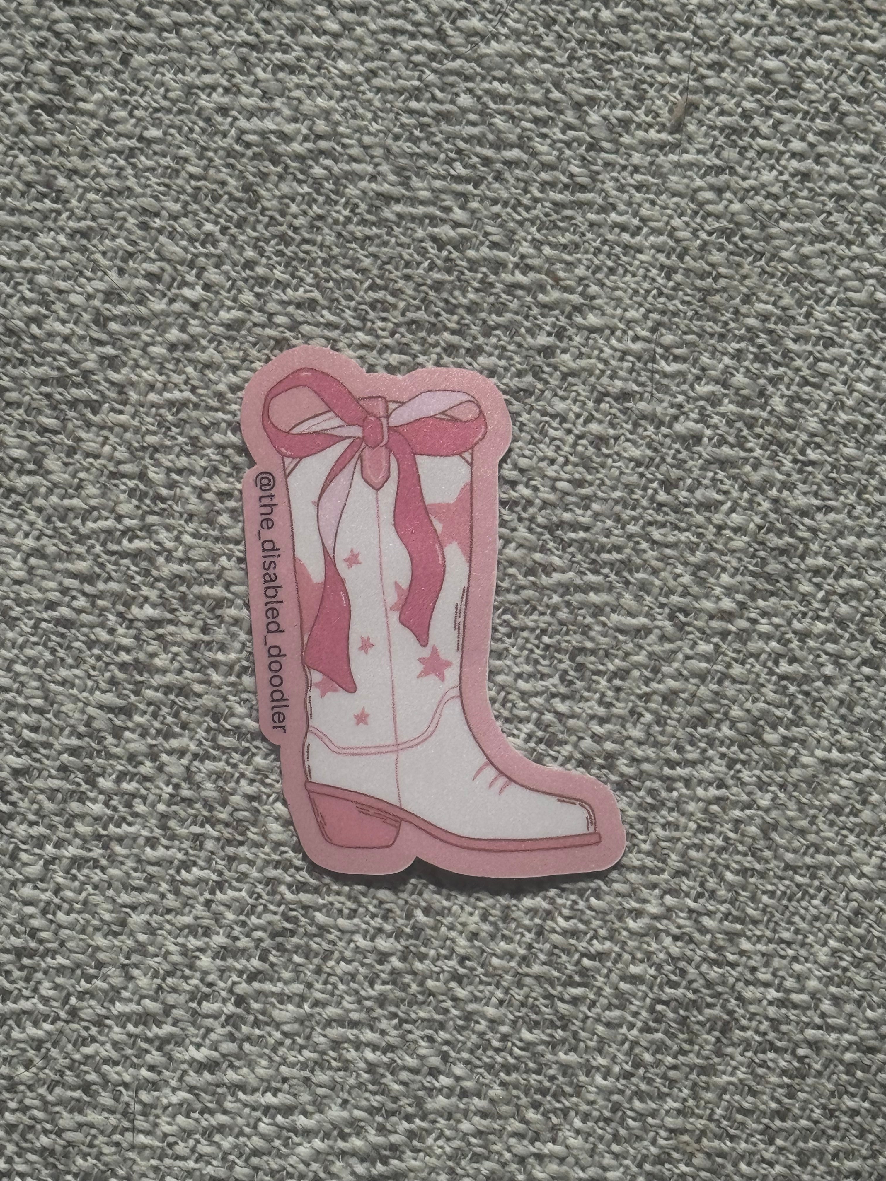 Singular Pink Boot Sticker