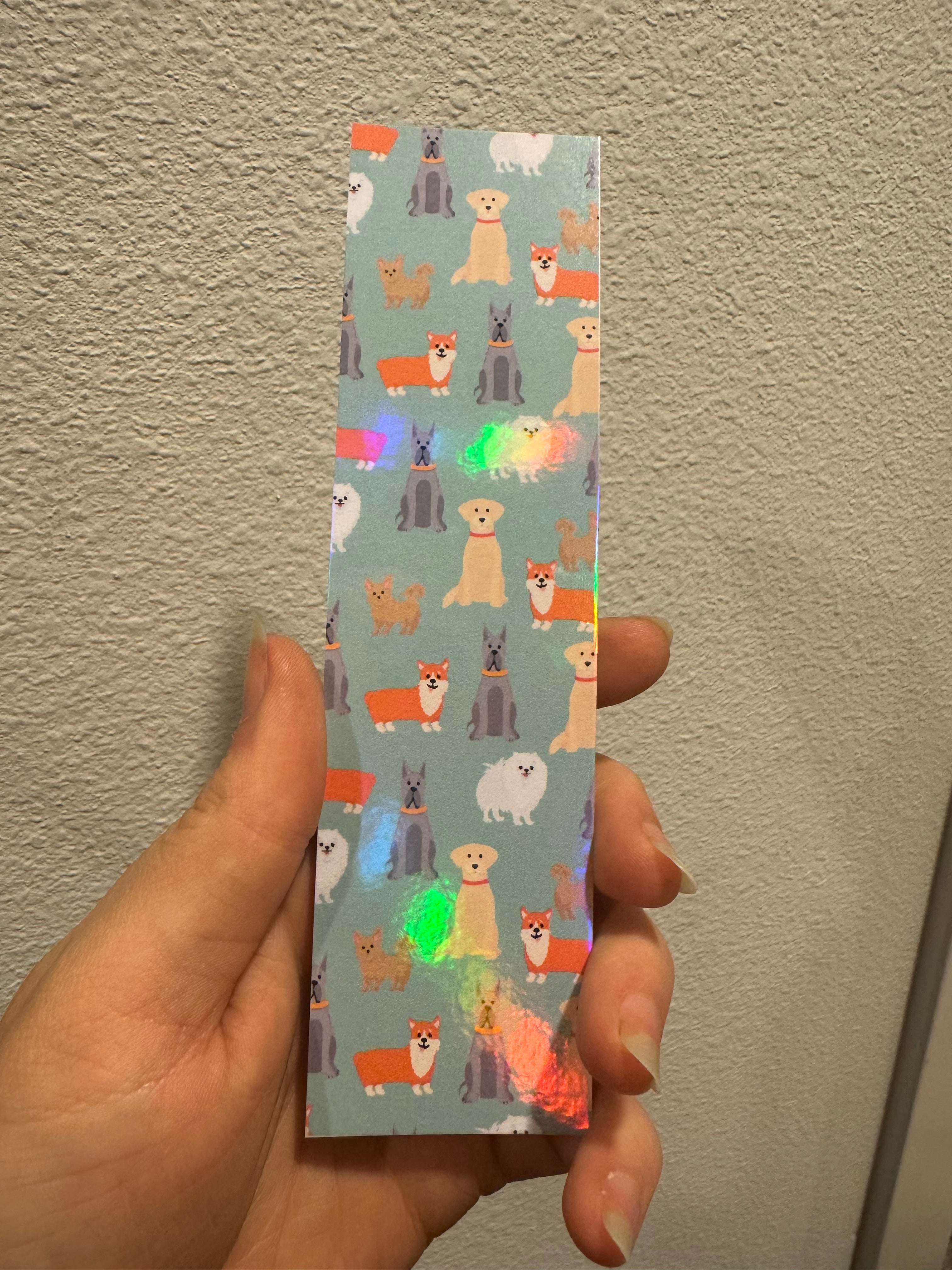 Teal Dog Doodles Bookmarks
