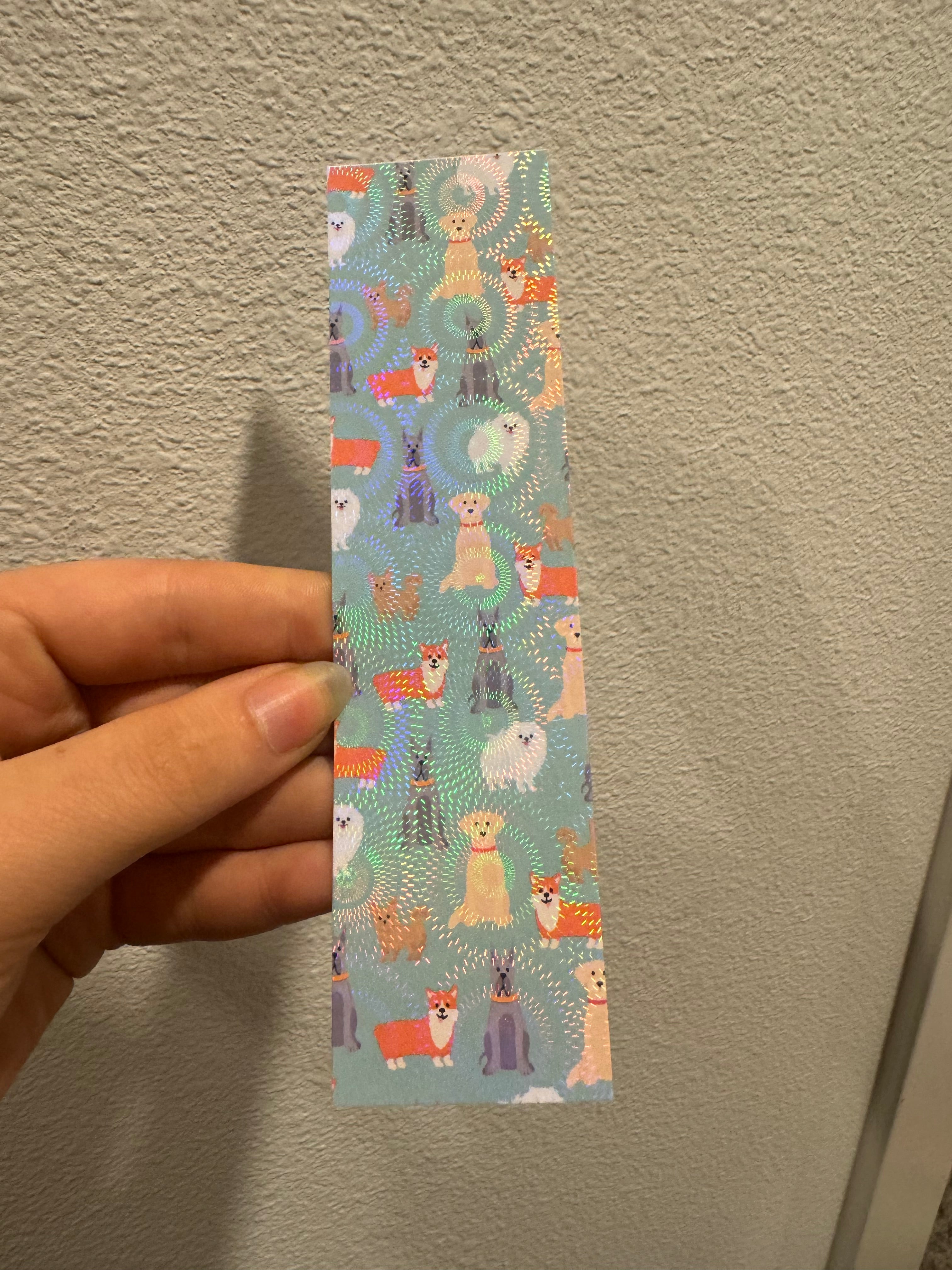 Teal Dog Doodles Bookmarks