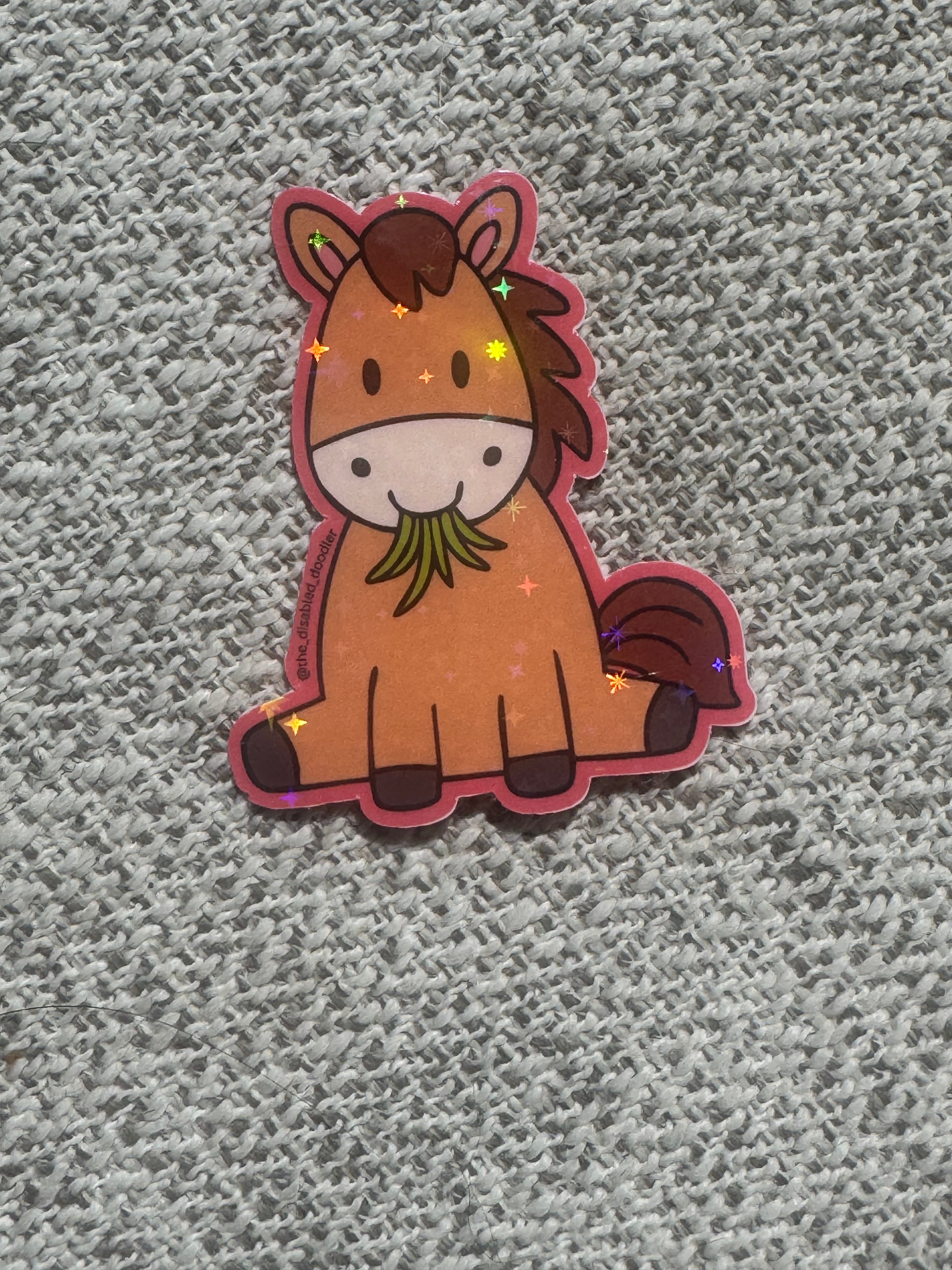 Horse Eating Grass Sticker