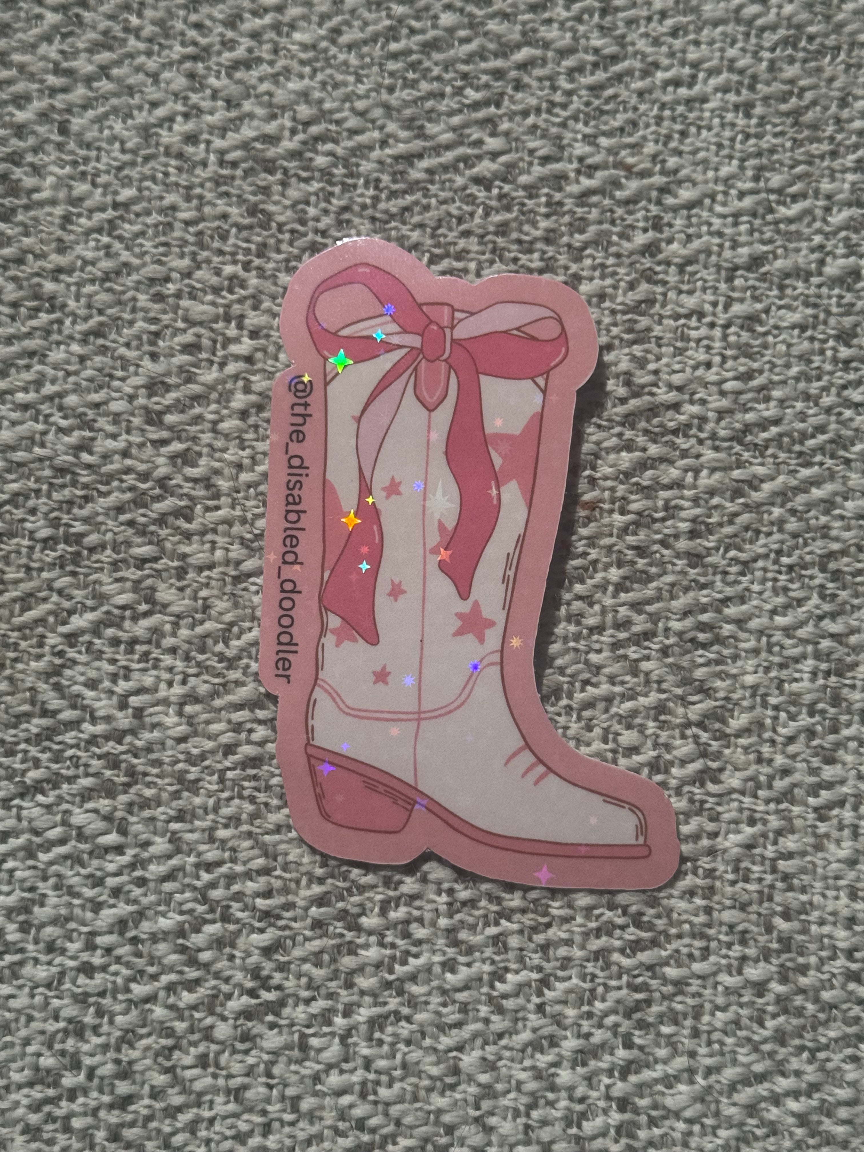 Singular Pink Boot Sticker