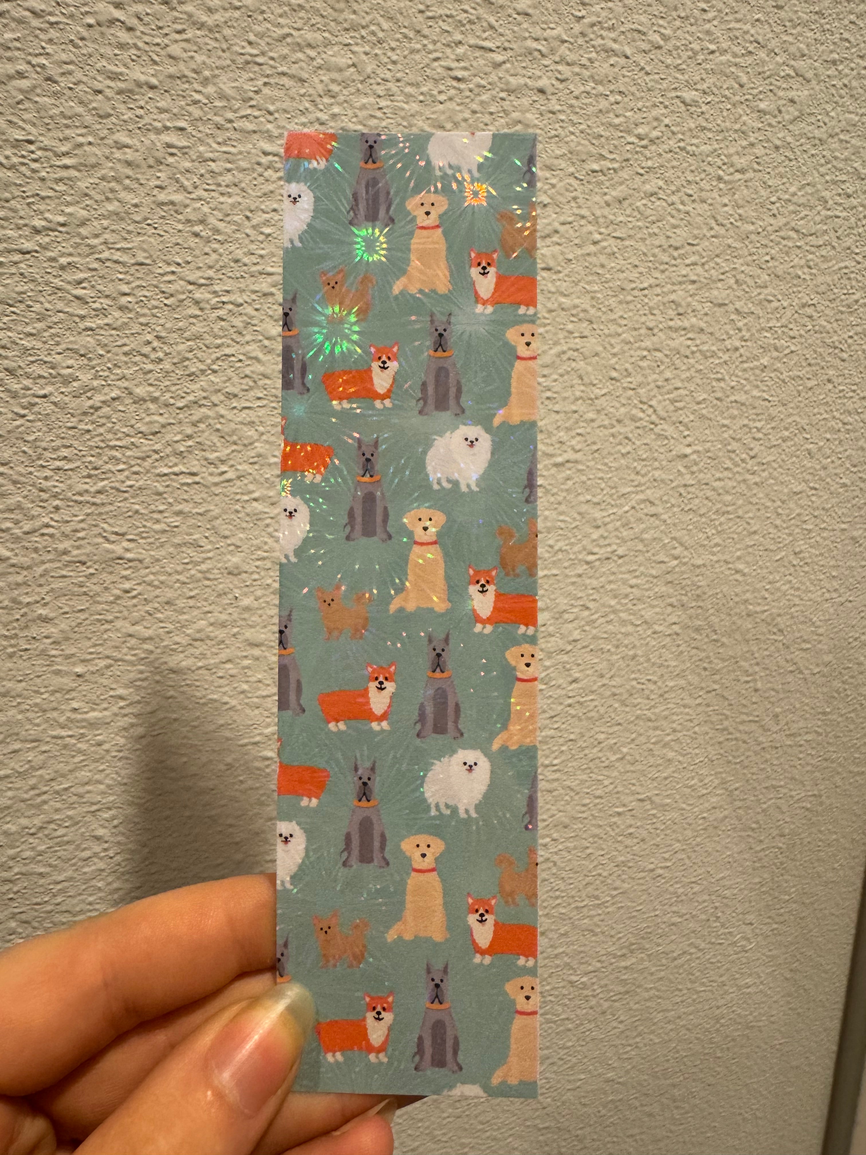 Teal Dog Doodles Bookmarks