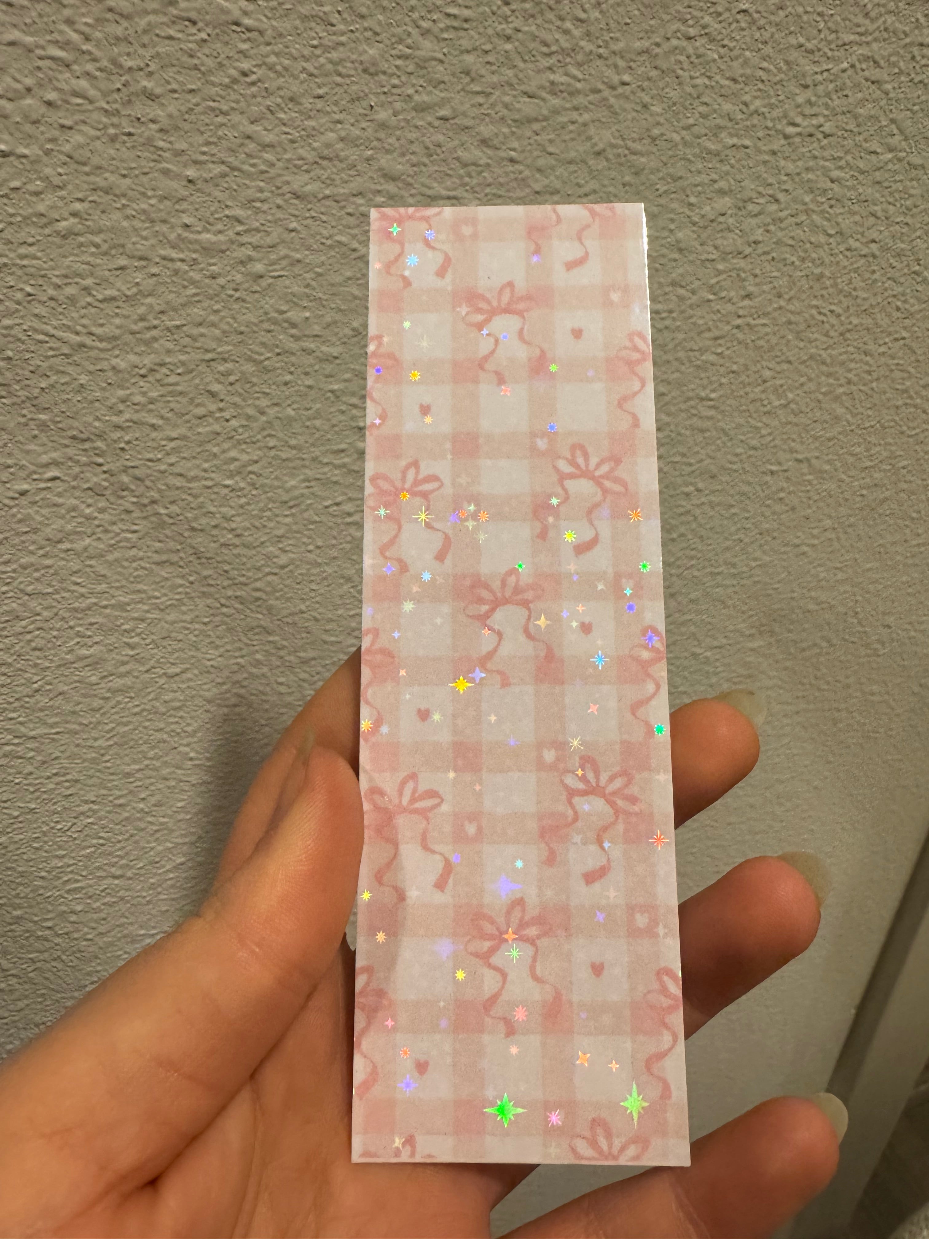 Pink Plaid and Bows Bookmarks