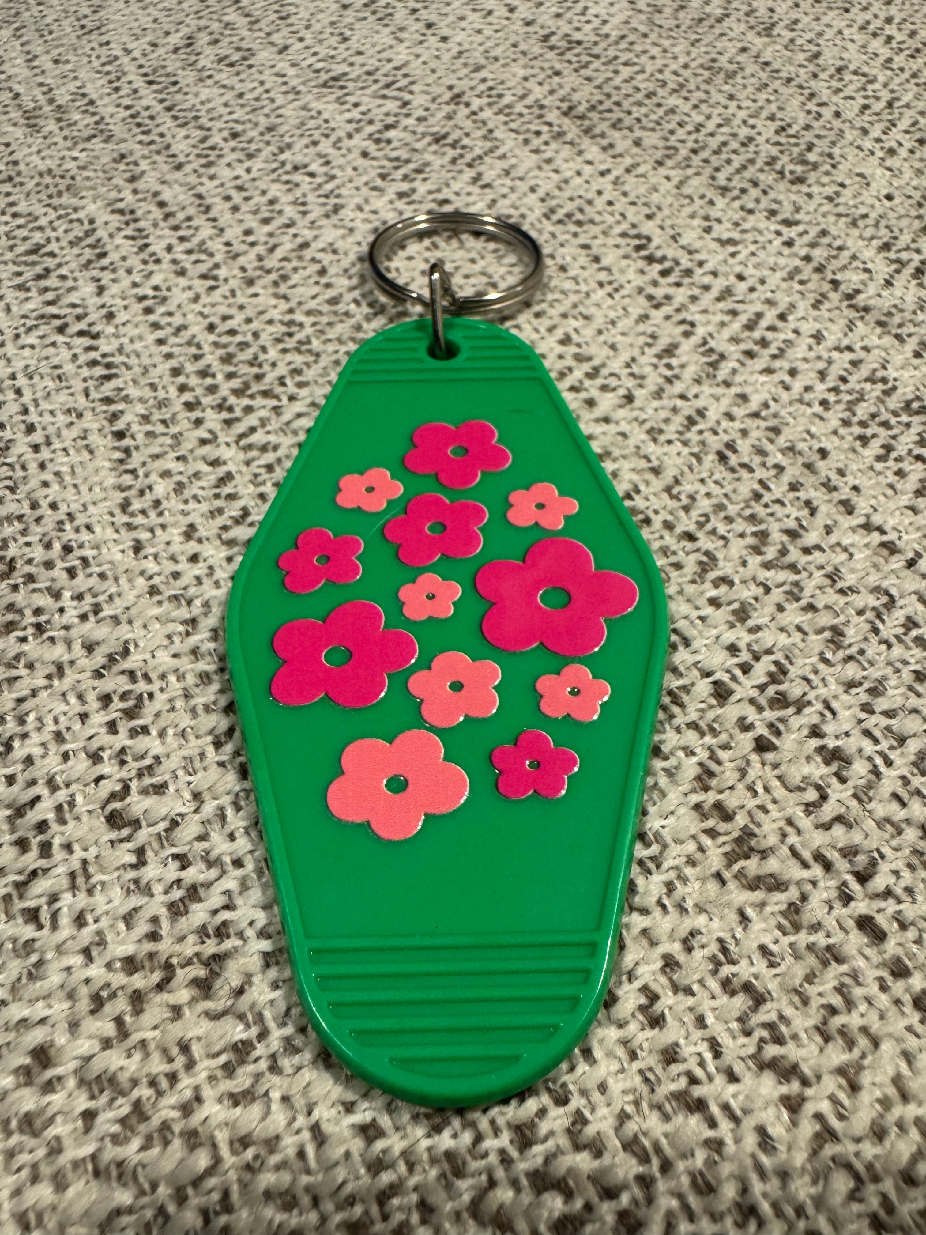 Pink Flowers Keychains
