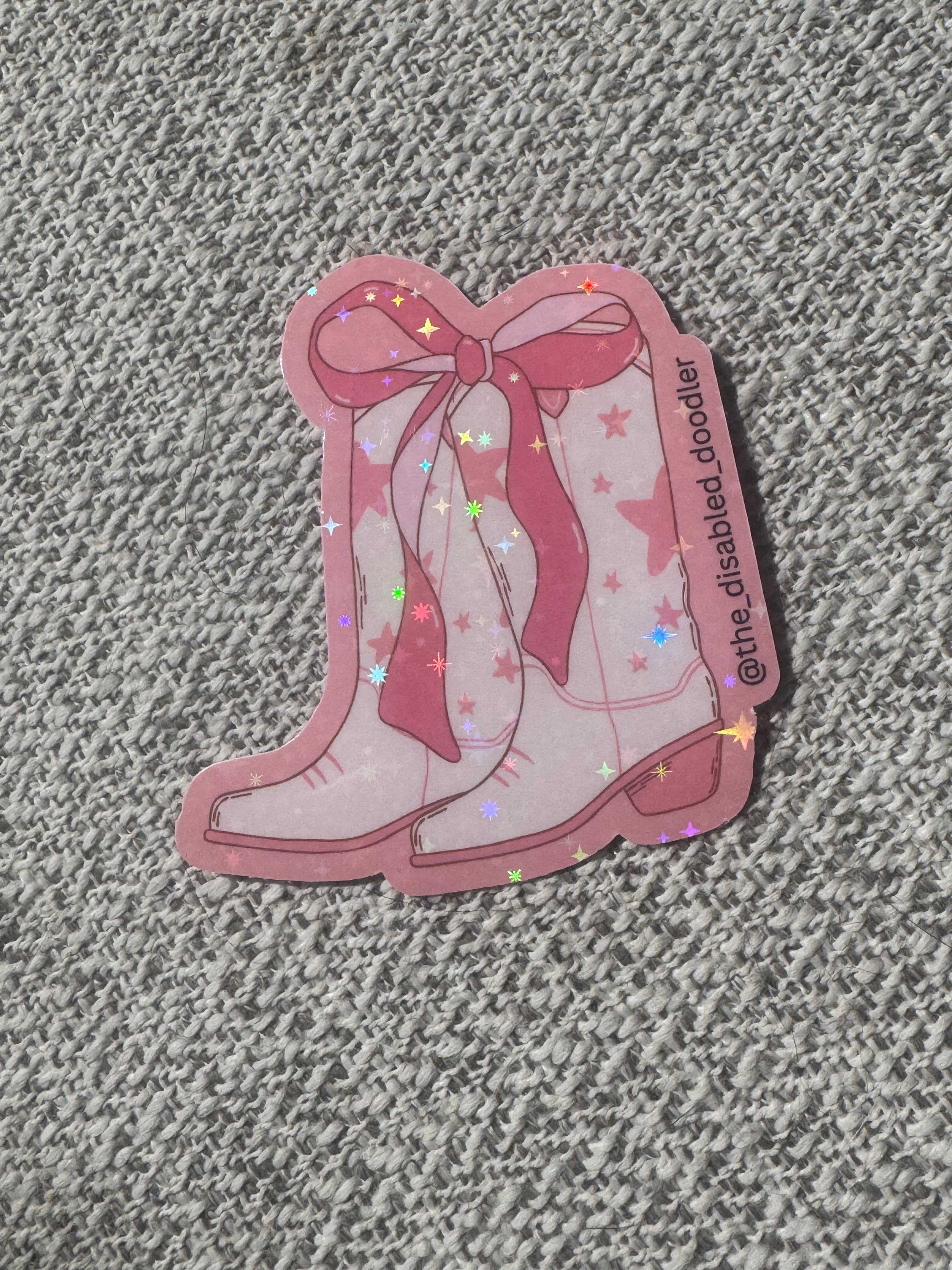 Pair of Pink Boots Sticker