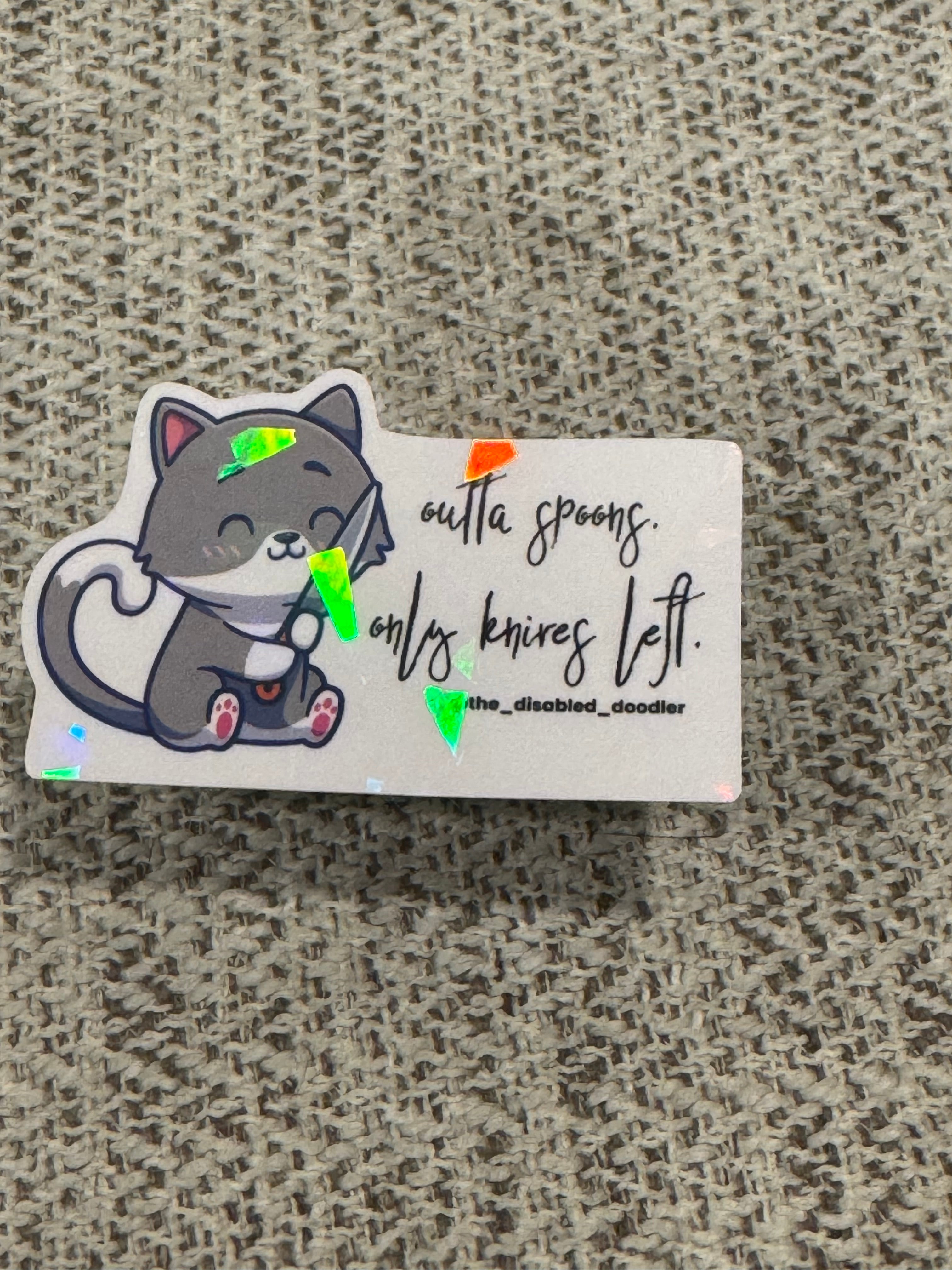 Outta Spoons, Only Knives Sticker
