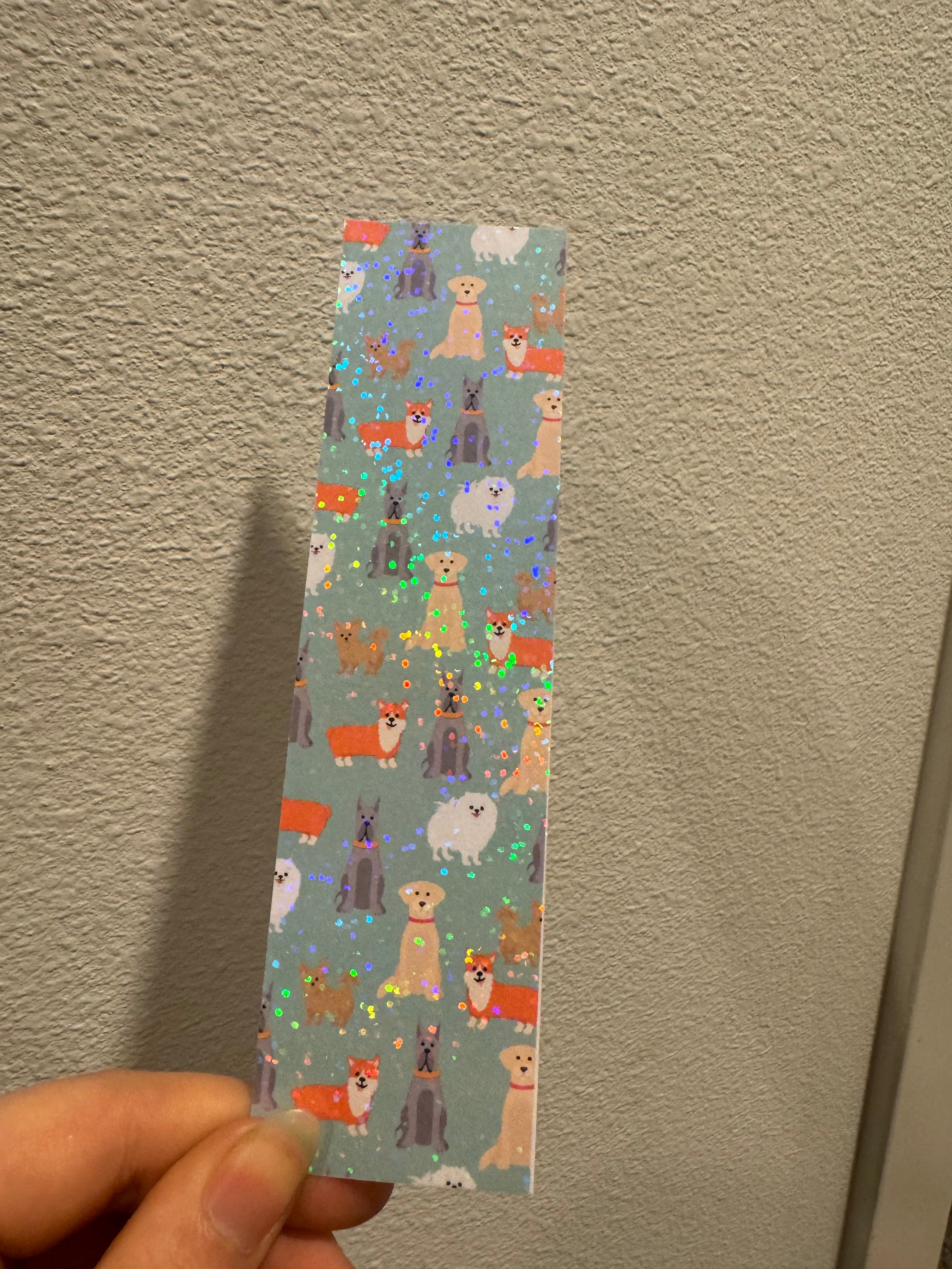 Teal Dog Doodles Bookmarks