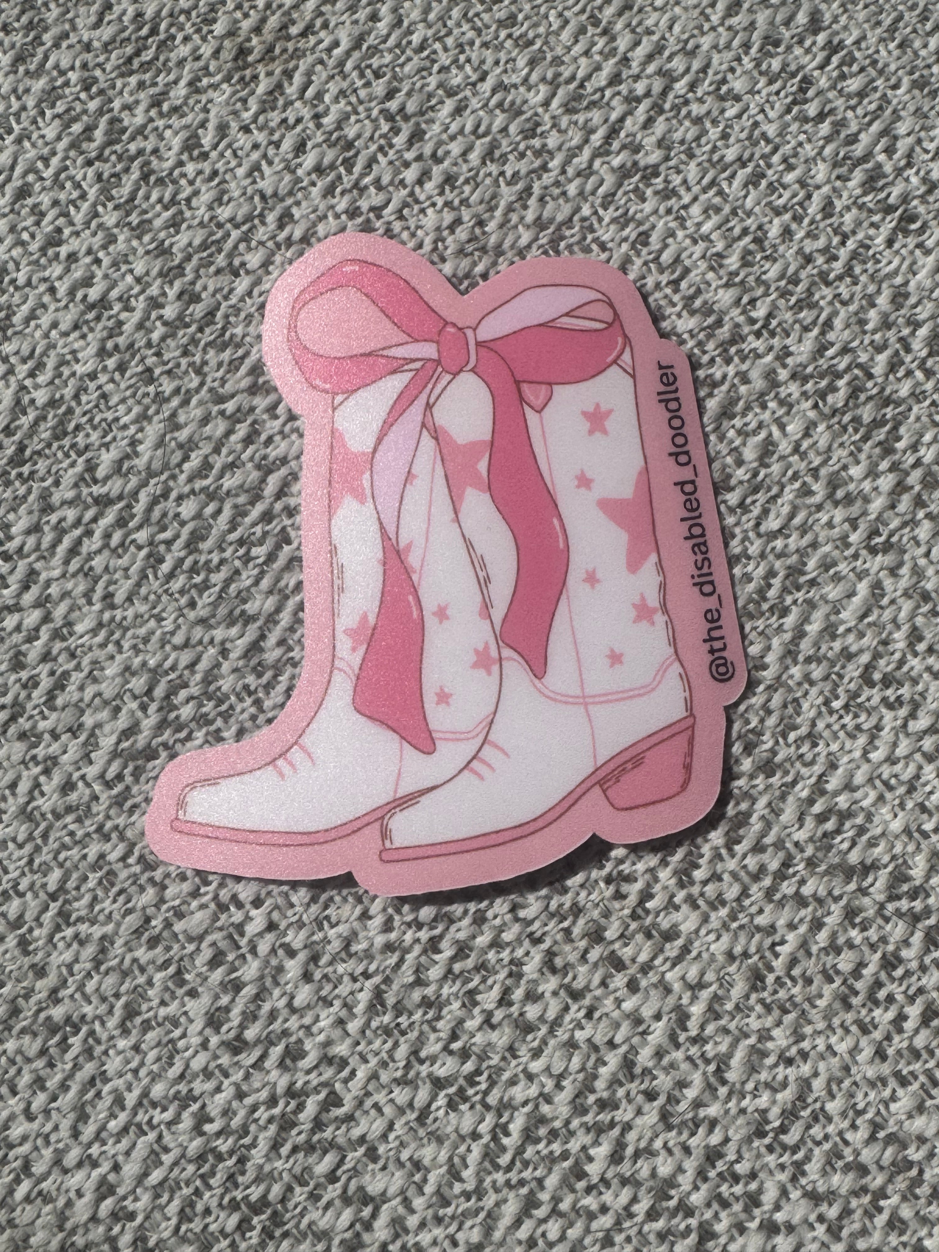 Pair of Pink Boots Sticker