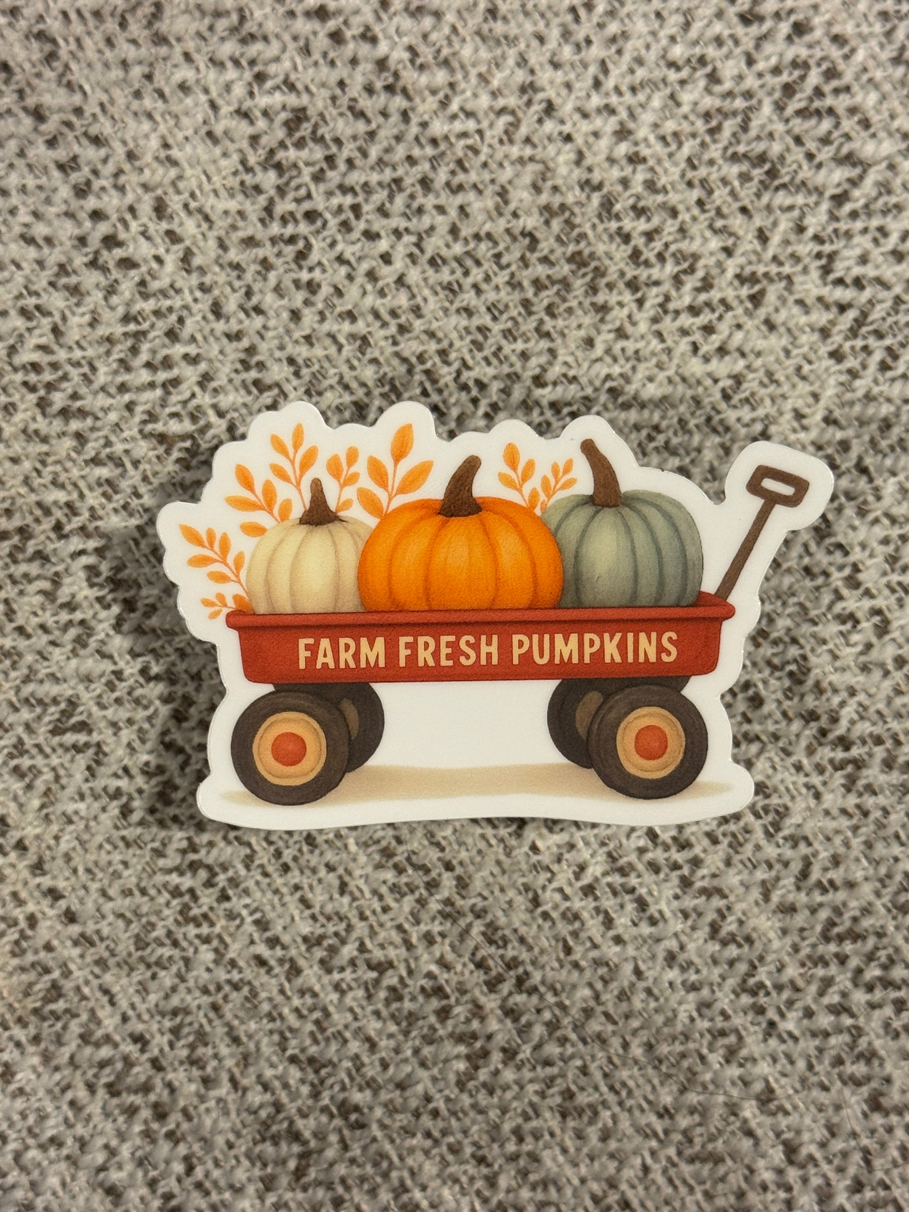 Pumpkin Wagon Sticker