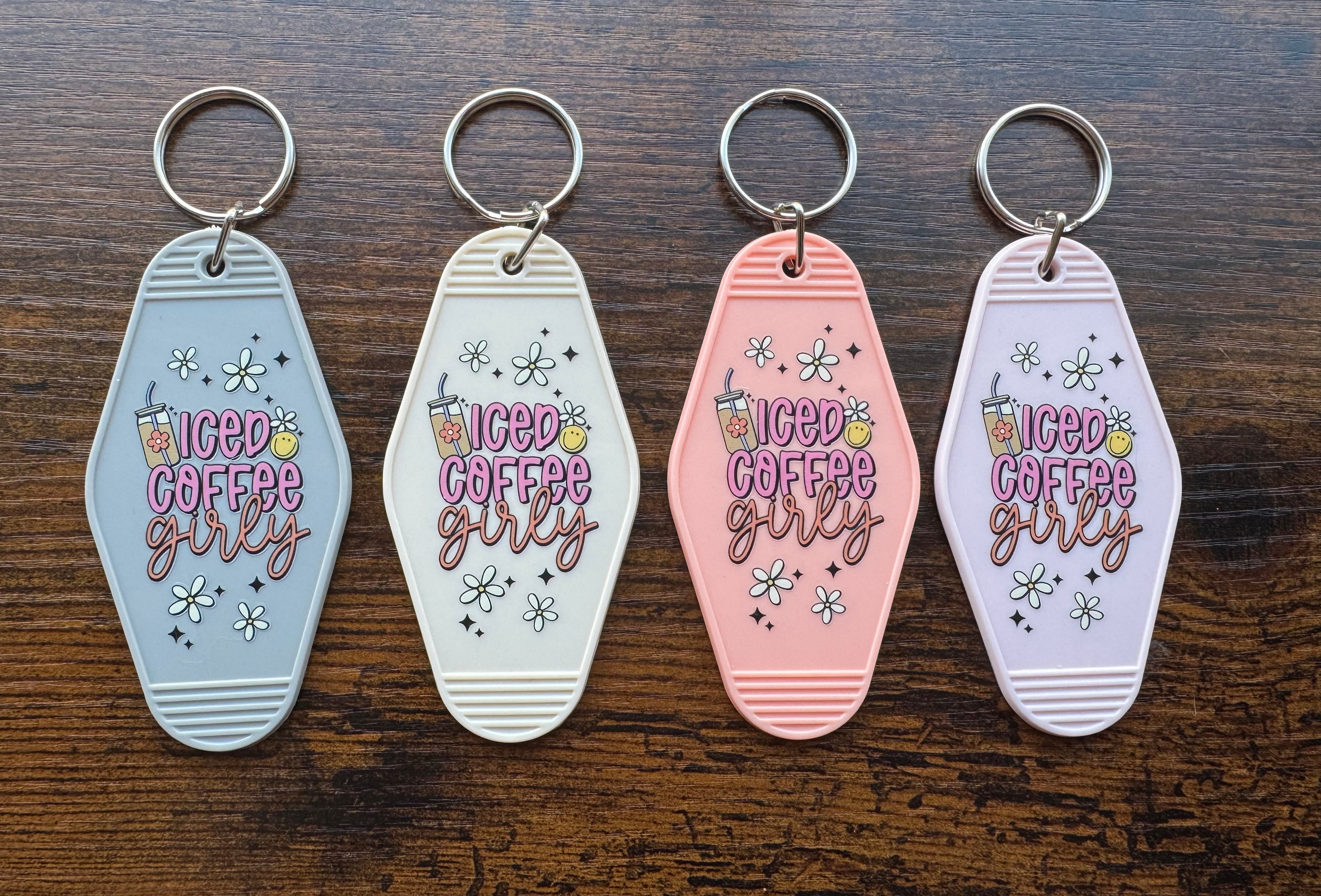 Iced Coffee Girly (flowers) Keychains