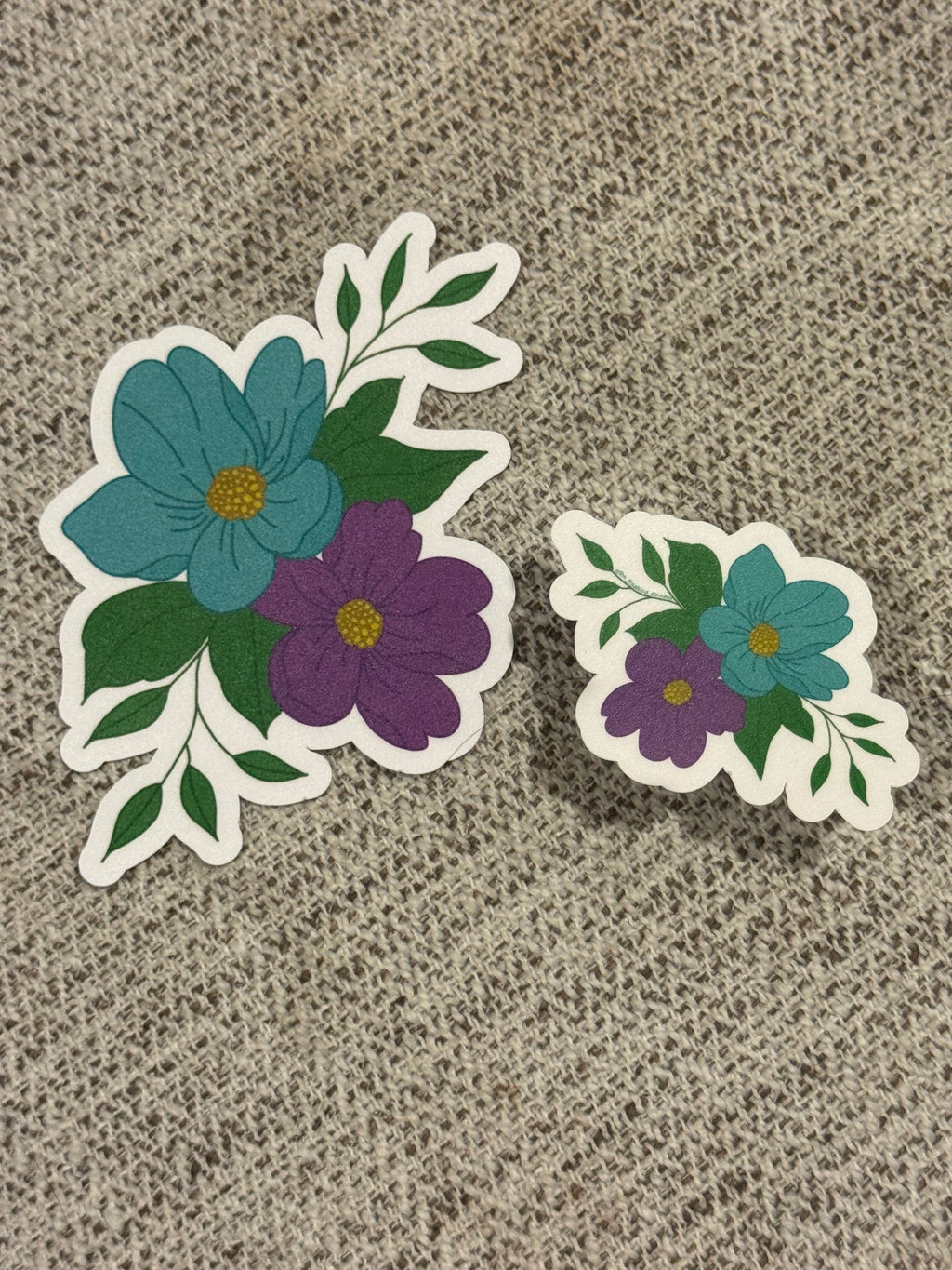 Teal and Purple Flowers