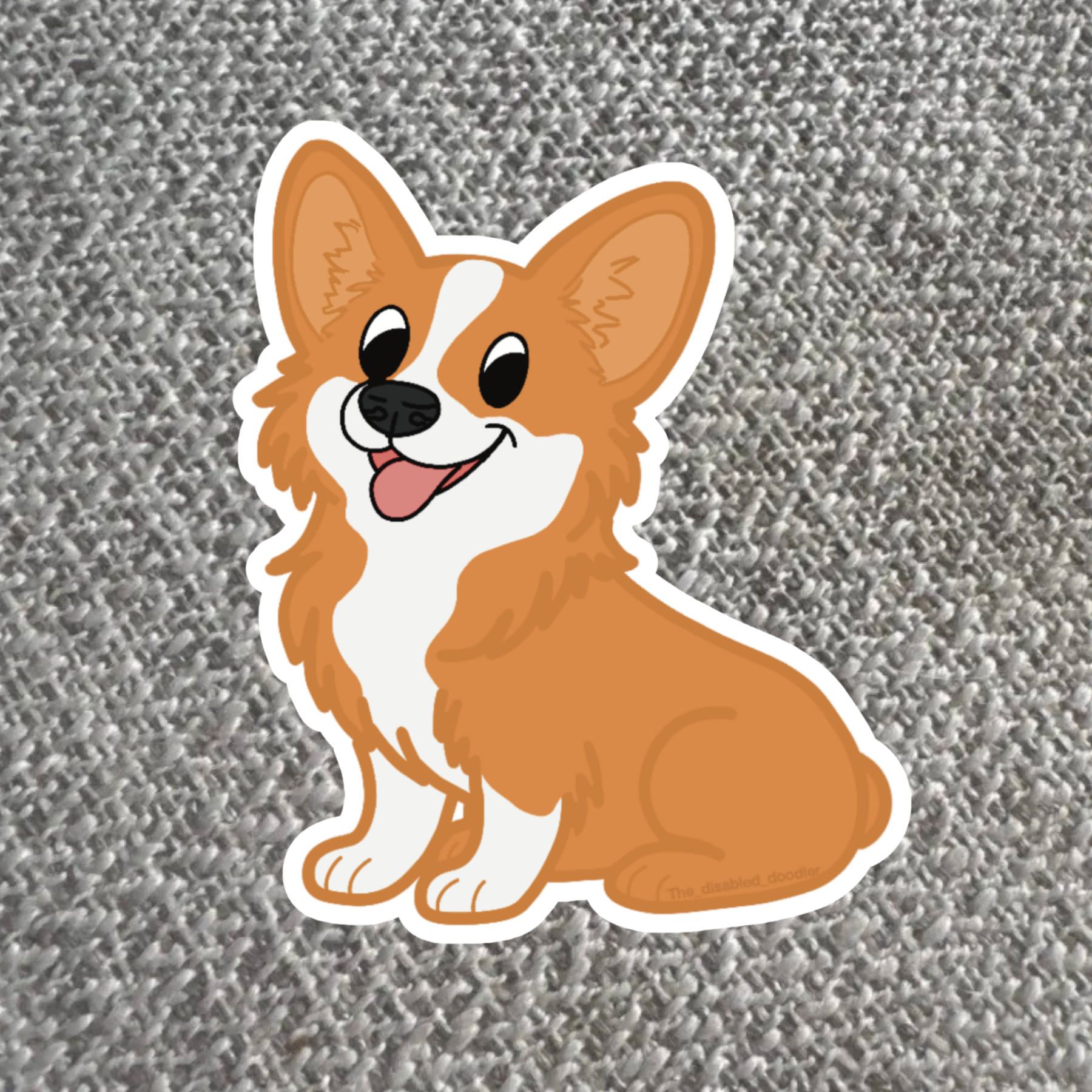 Orange Corgi Sticker