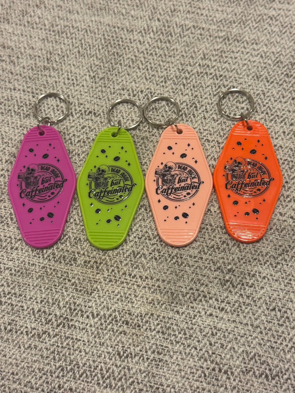 Dead Inside But Caffeinated Keychains