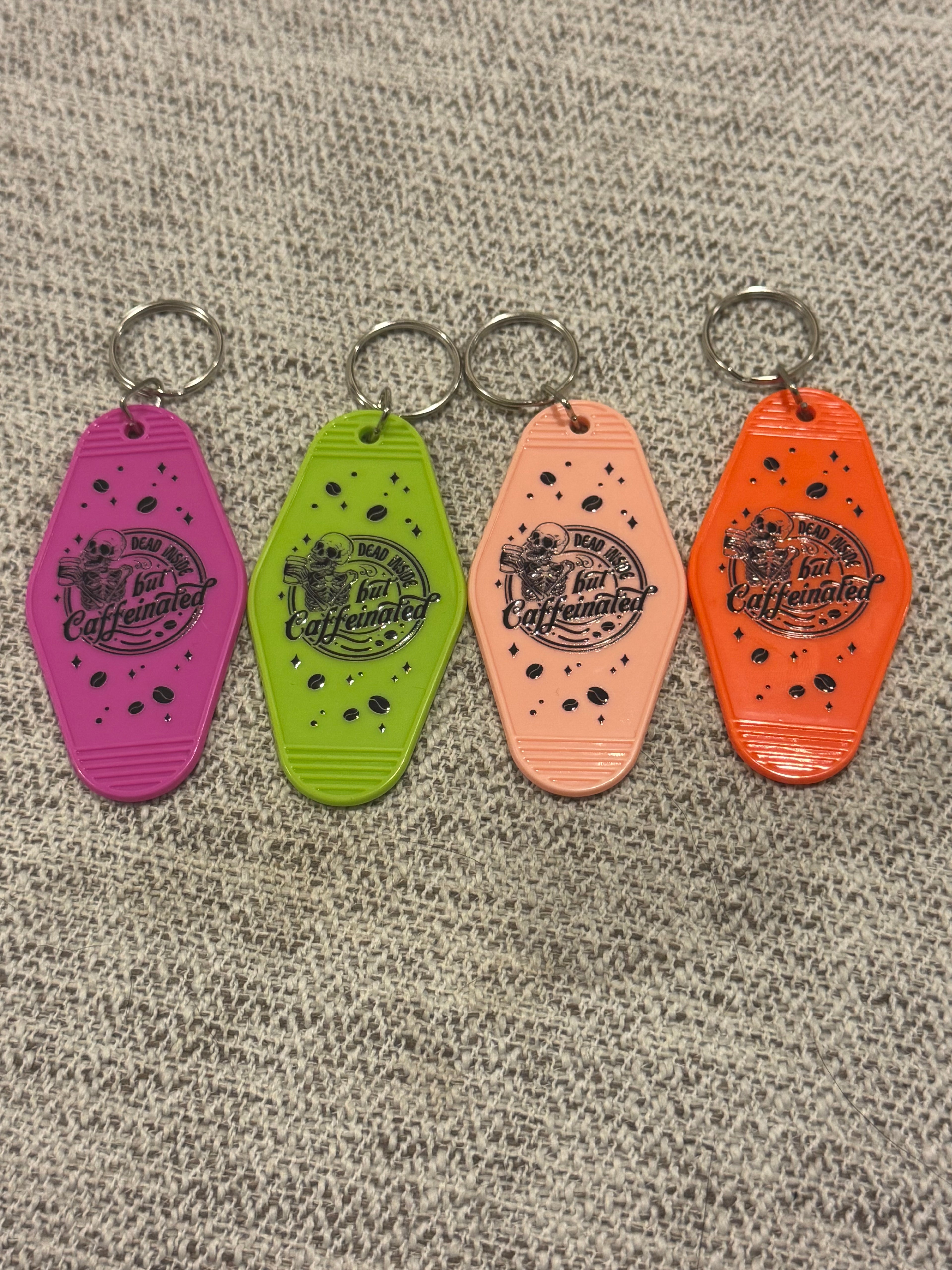 Dead Inside But Caffeinated Keychains
