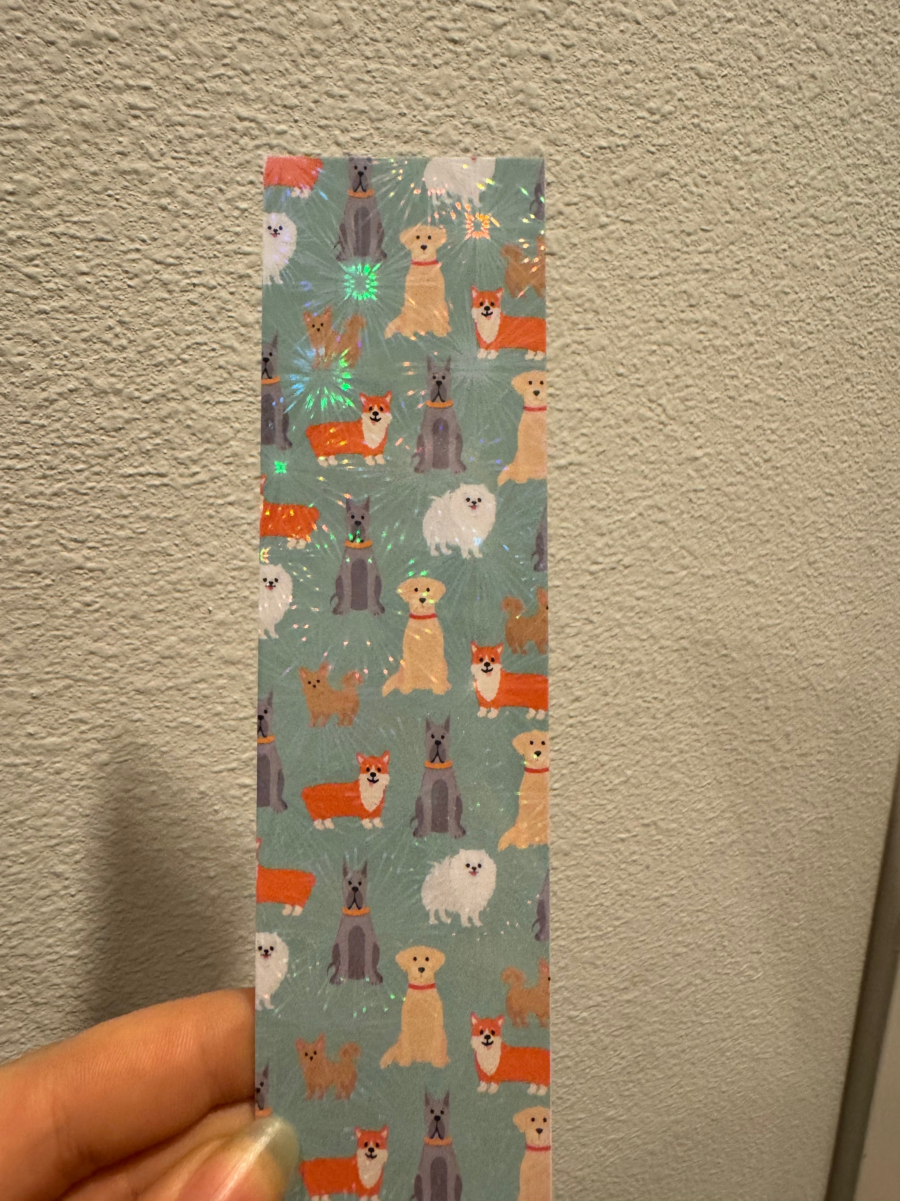 Teal Dog Doodles Bookmarks