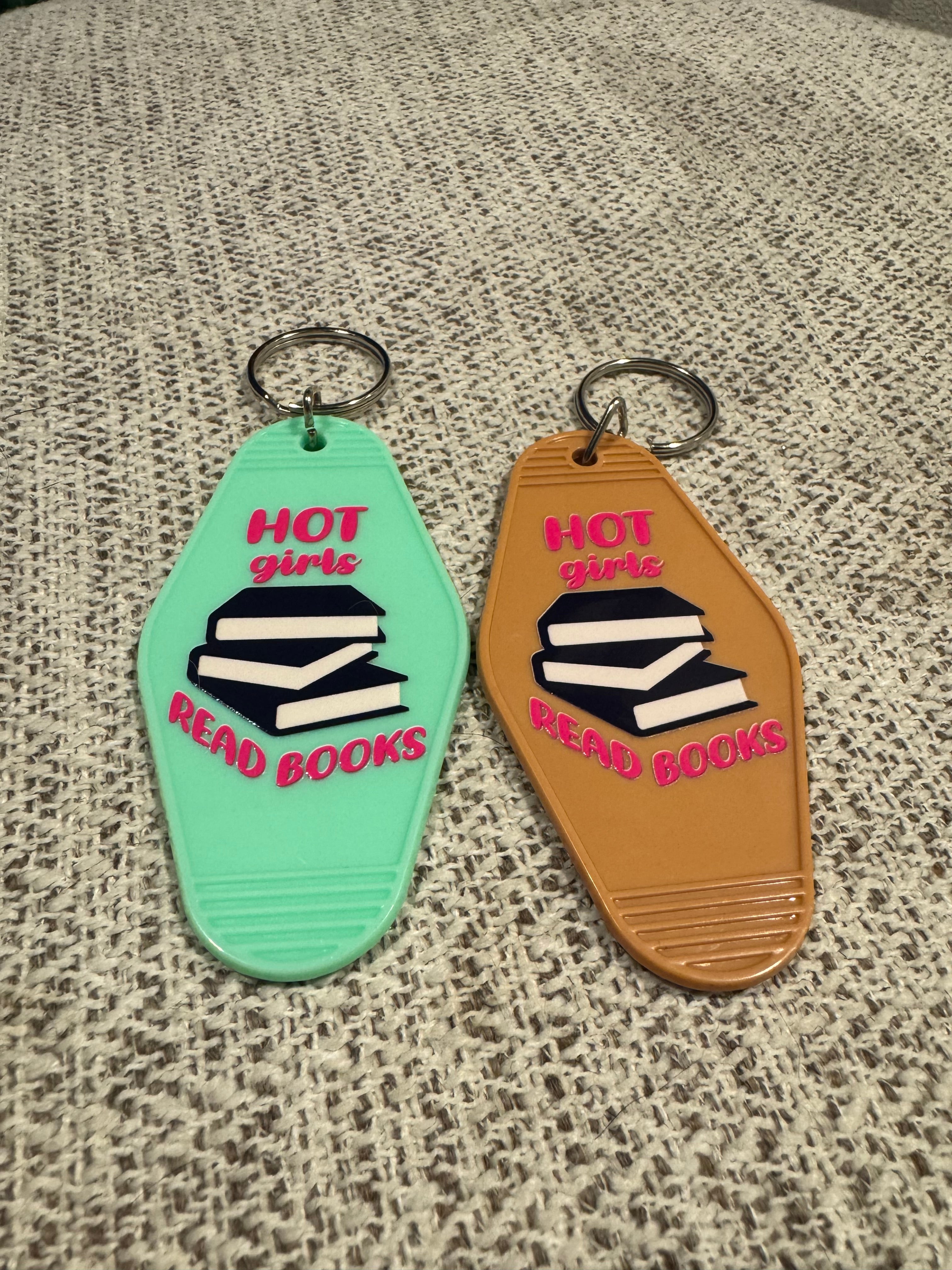 Hot Girls Read Books Keychains
