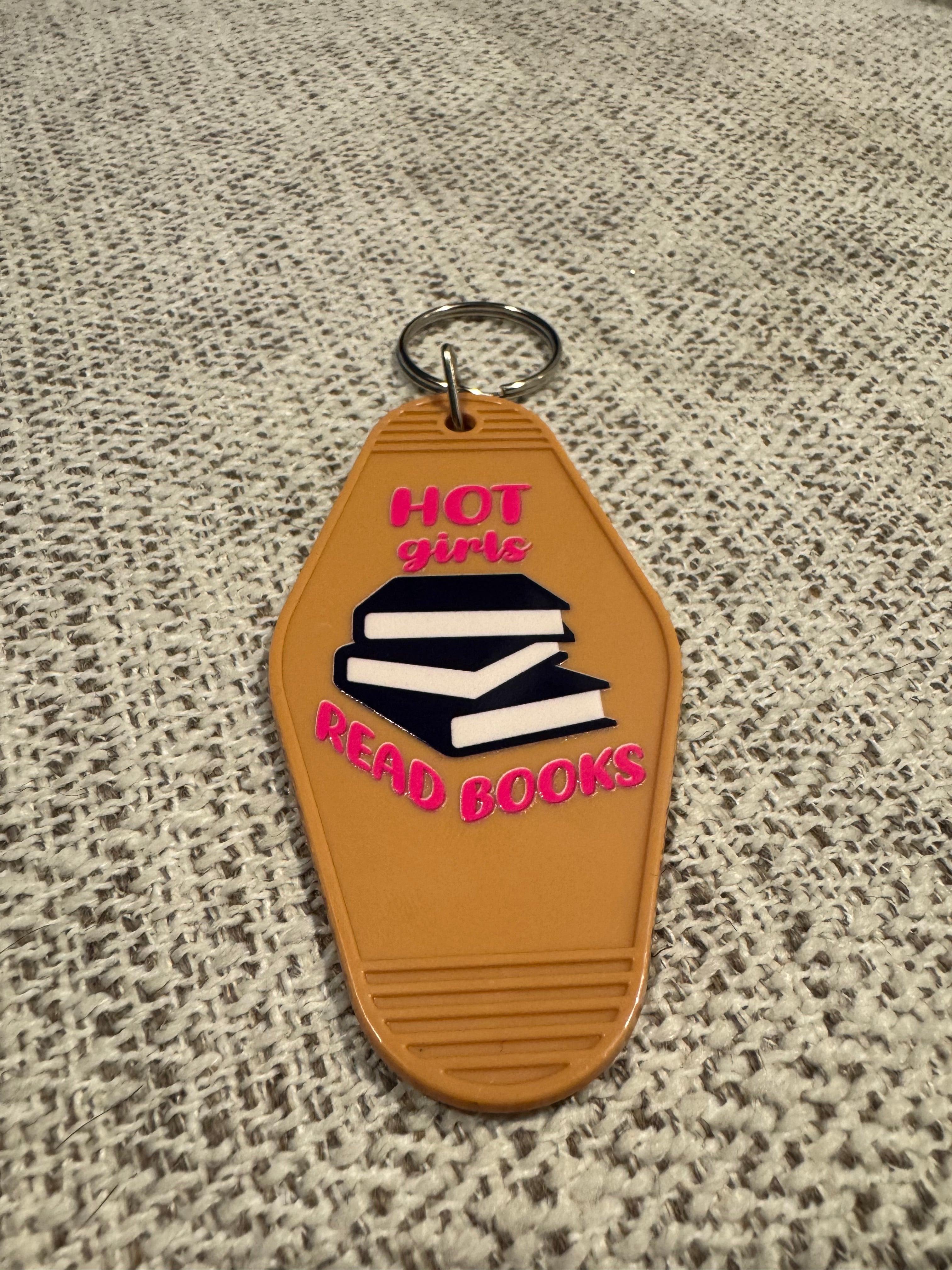 Hot Girls Read Books Keychains