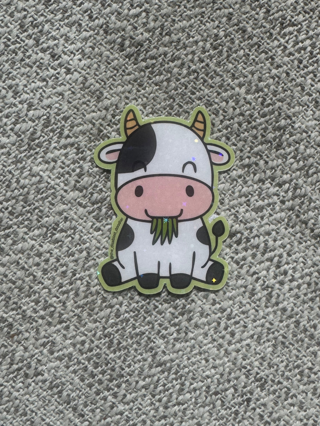 Cow Eating Grass Sticker