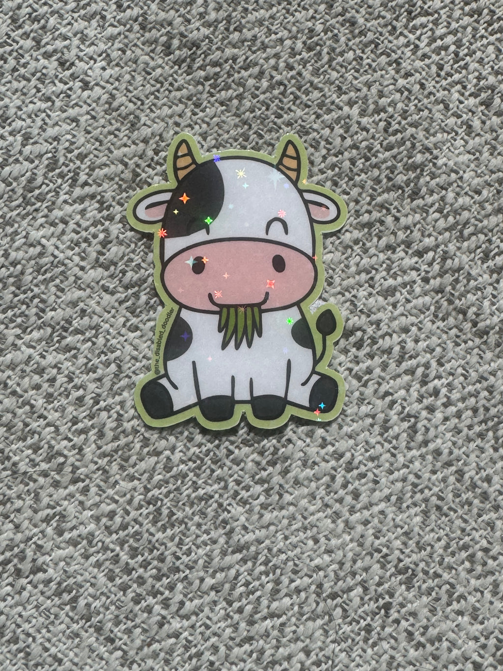 Cow Eating Grass Sticker