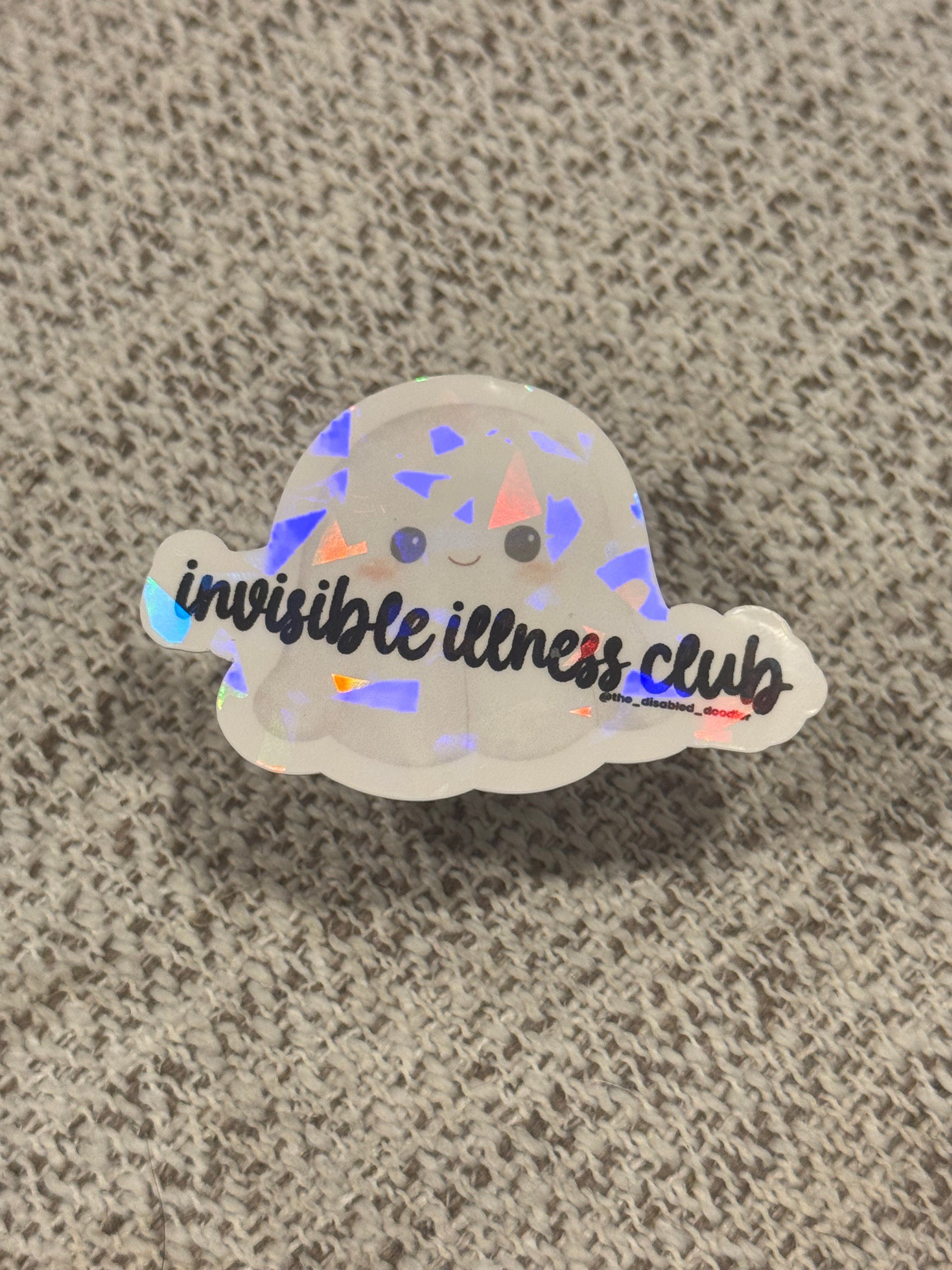Invisible illness club ghost sticker