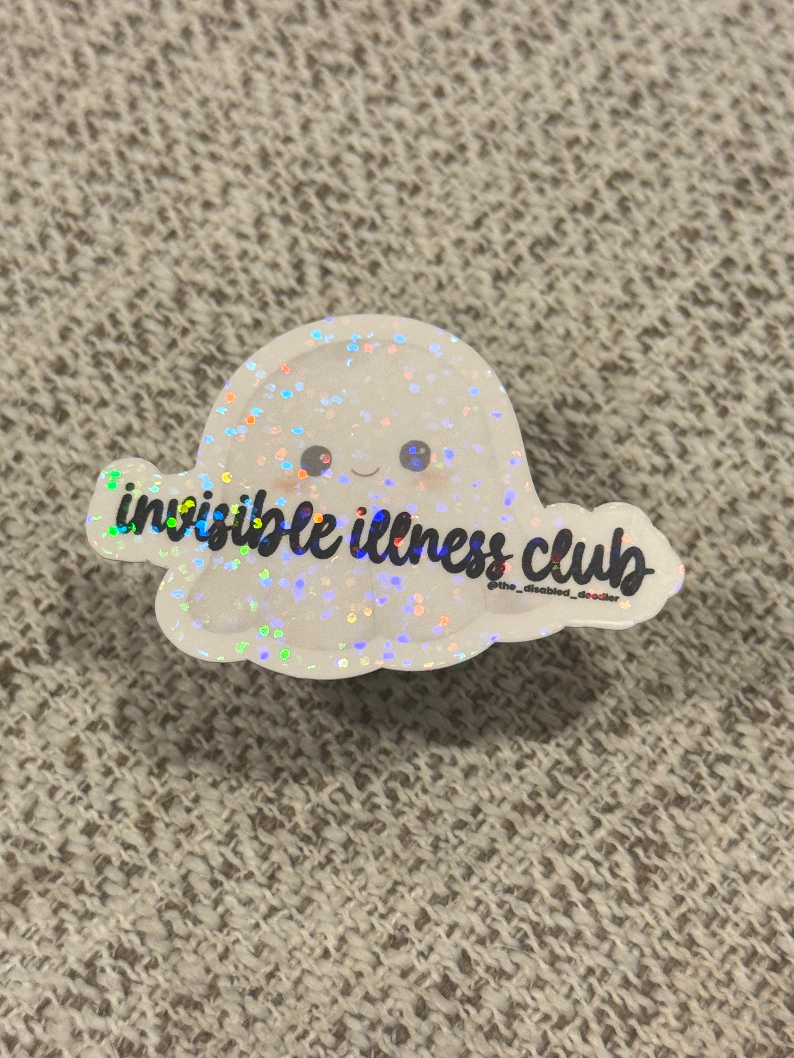 Invisible illness club ghost sticker