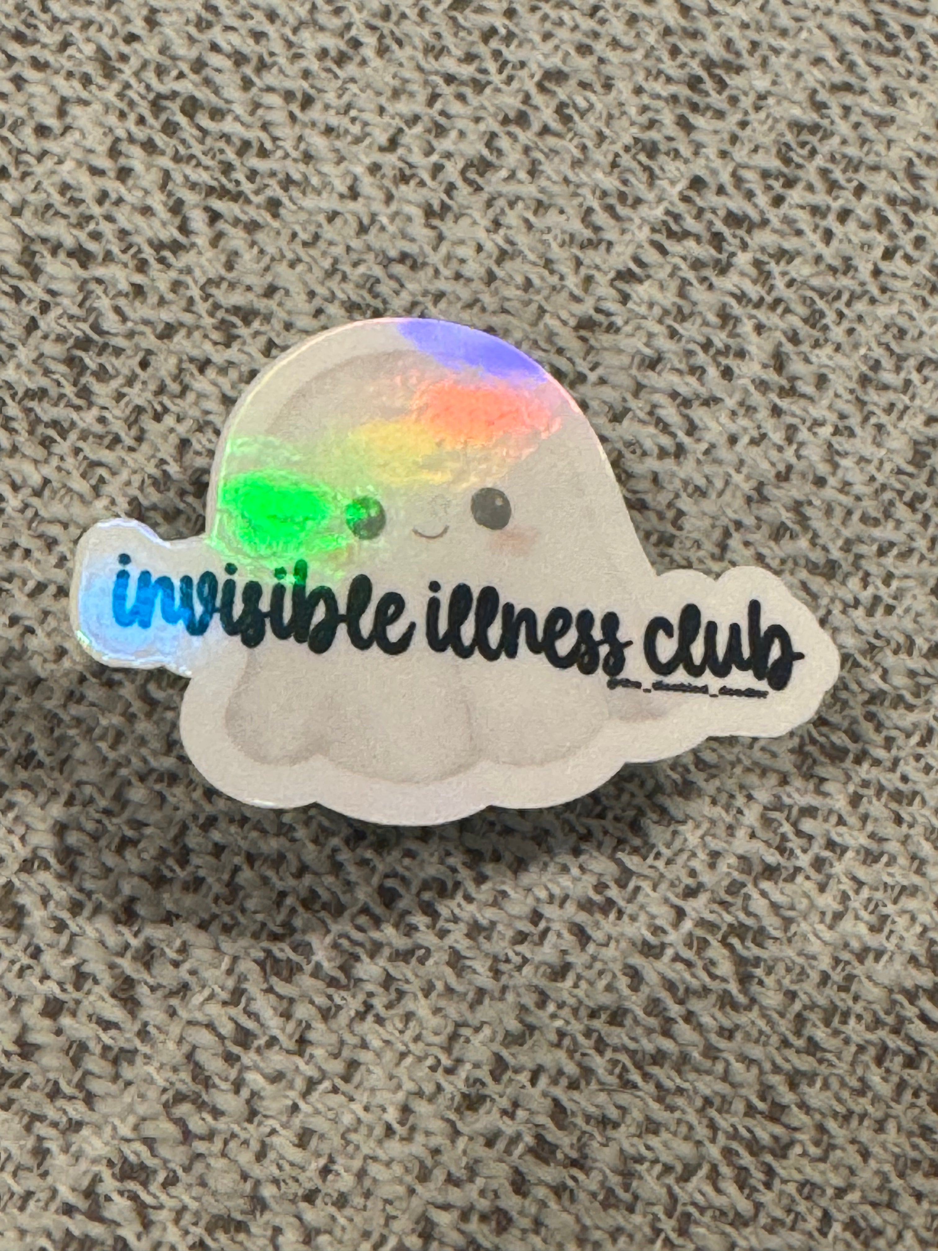 Invisible illness club ghost sticker