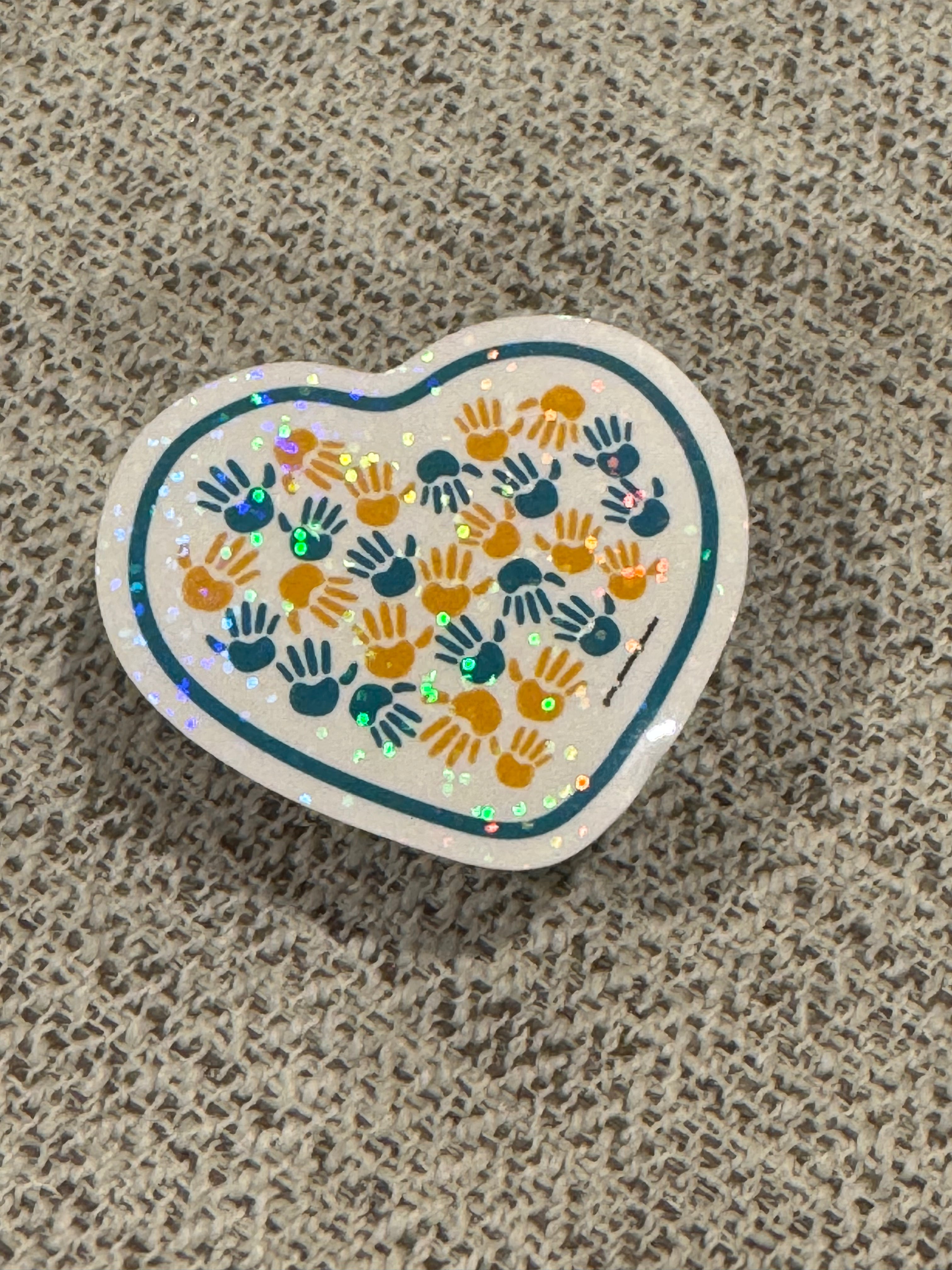 Down Syndrome Hands Heart Sticker