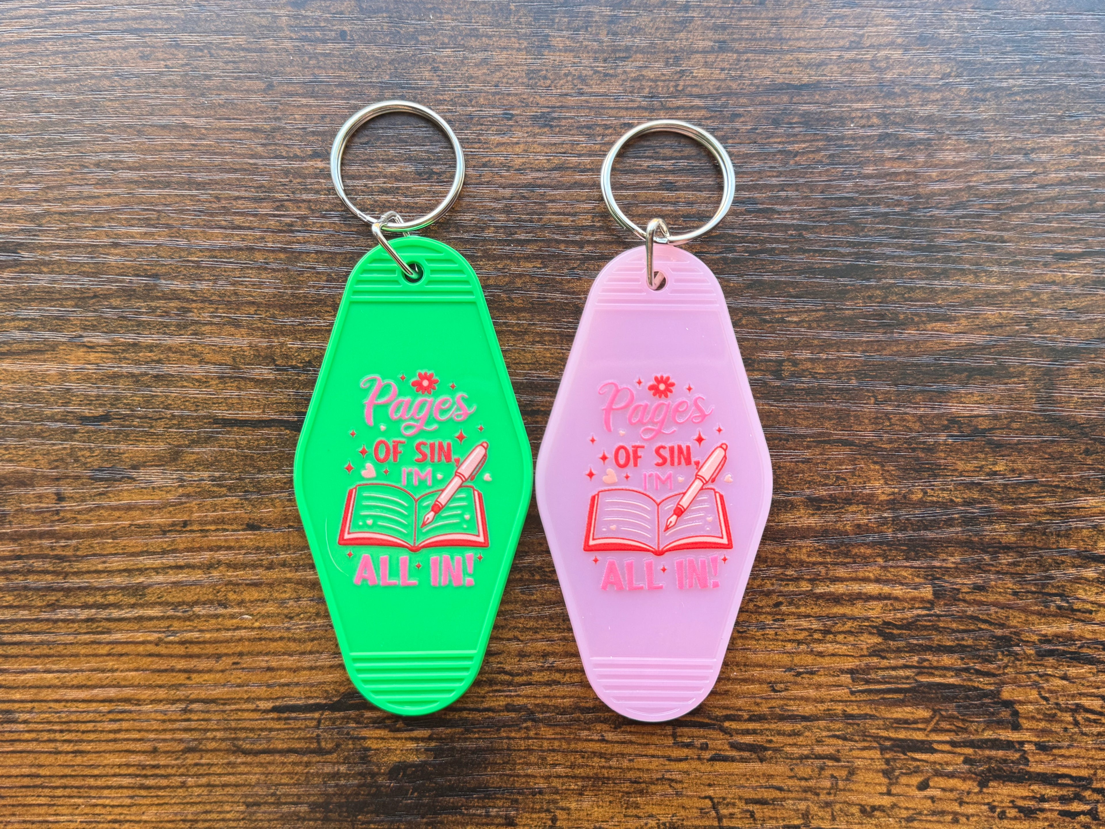 Pages of sin keychain