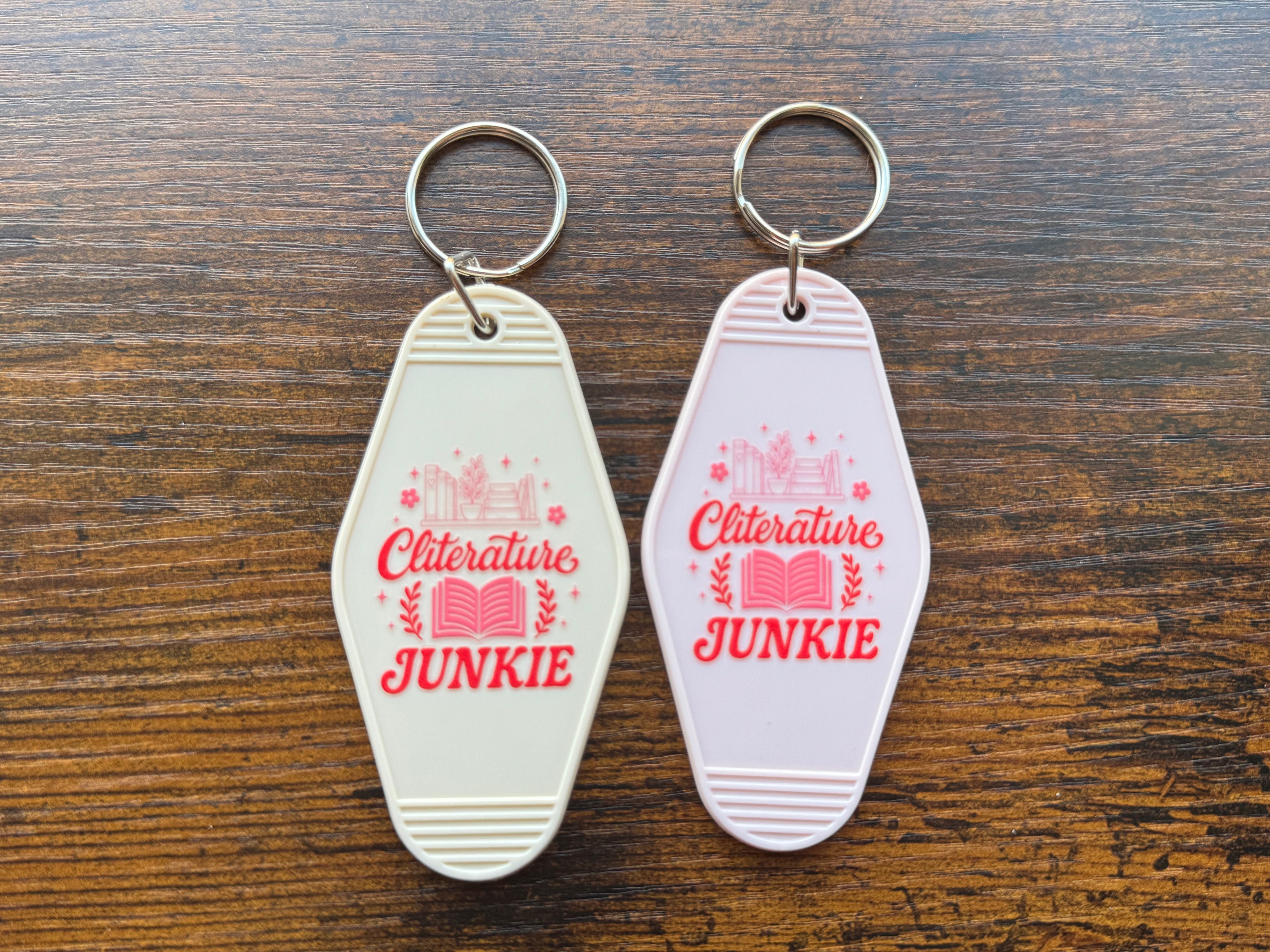 Cliterature junkie keychain