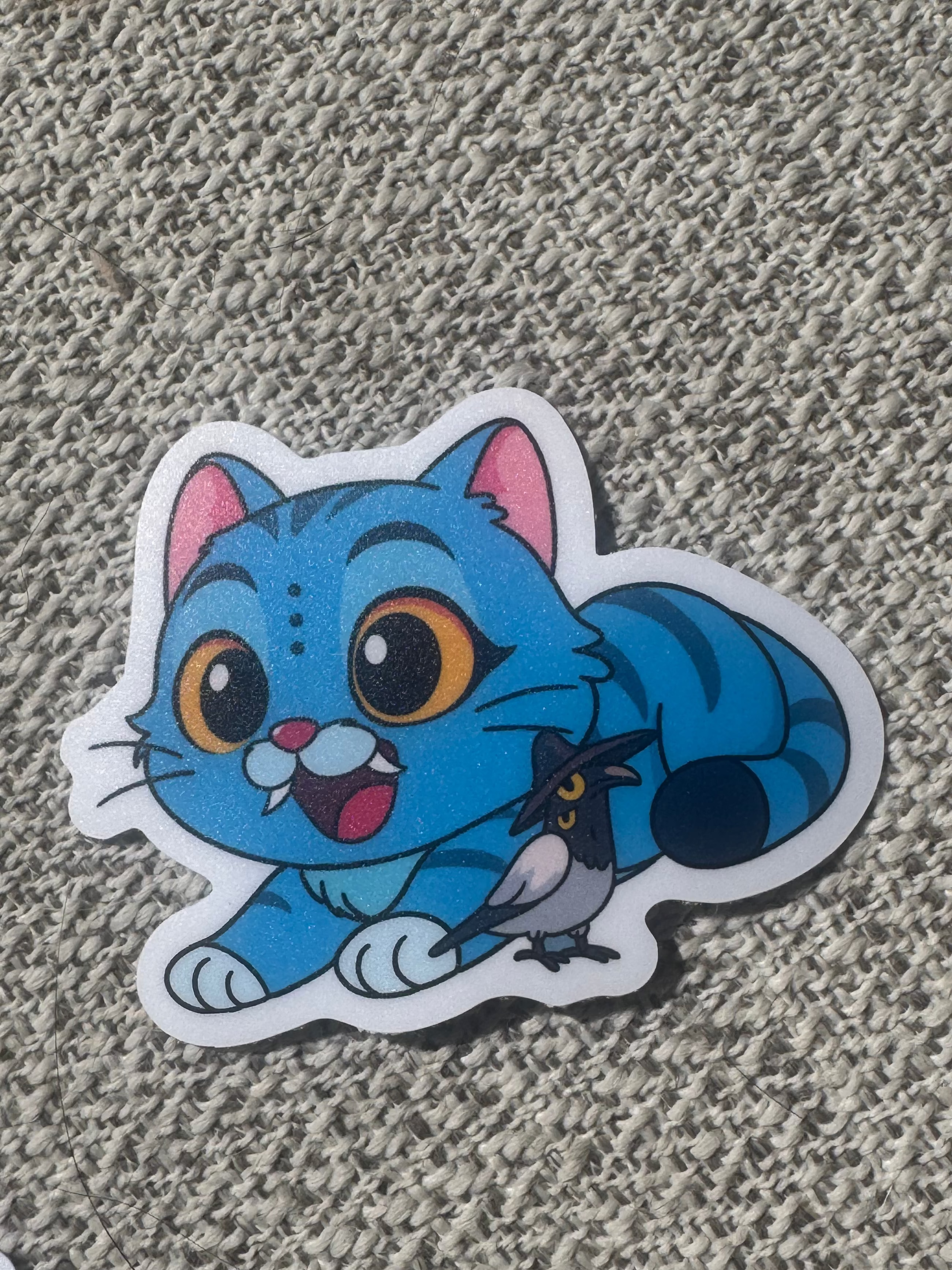 Derpy Kitty Laying Down Sticker