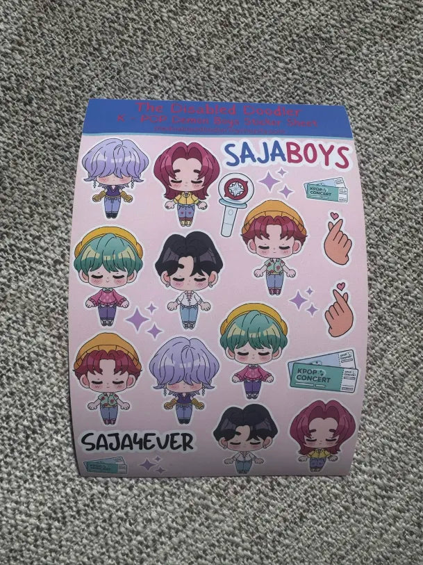 Singing Demon Boys Sticker Sheet