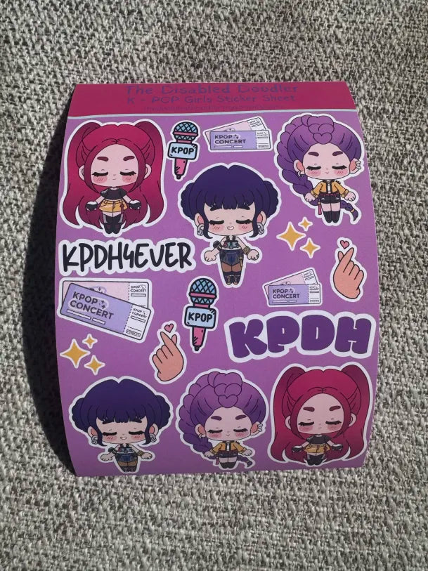 Singing Hunter Girls Sticker Sheet