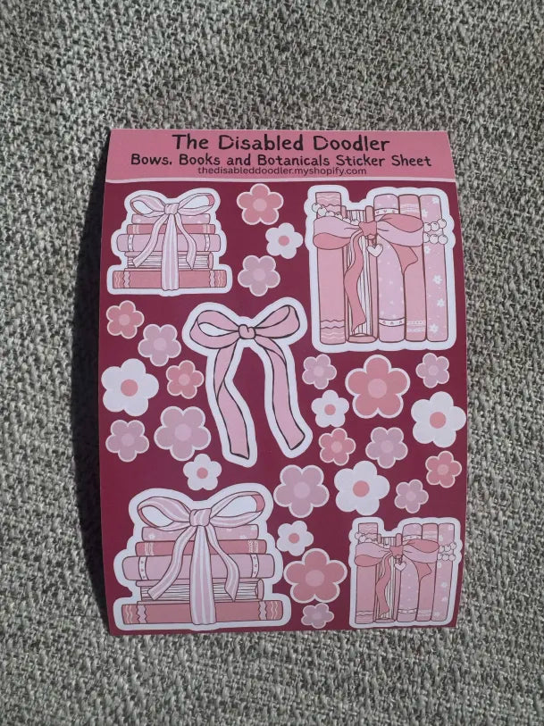 Bows, Books, and Botanicals Sticker Sheet