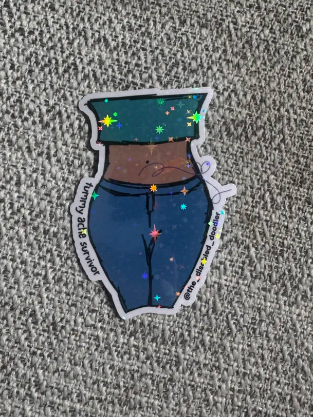 Tummy Ache Survivor Dark Skin Sticker