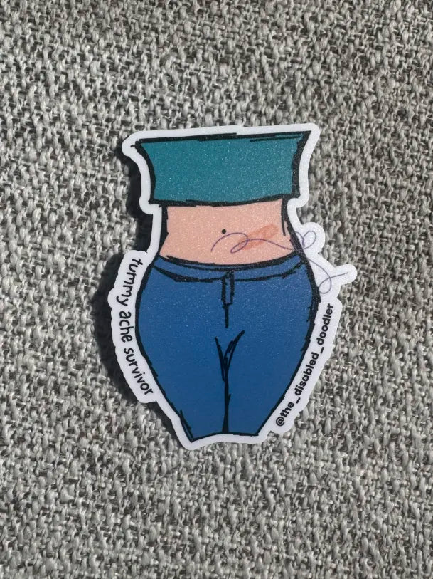Tummy Ache Survivor Light Skin Sticker