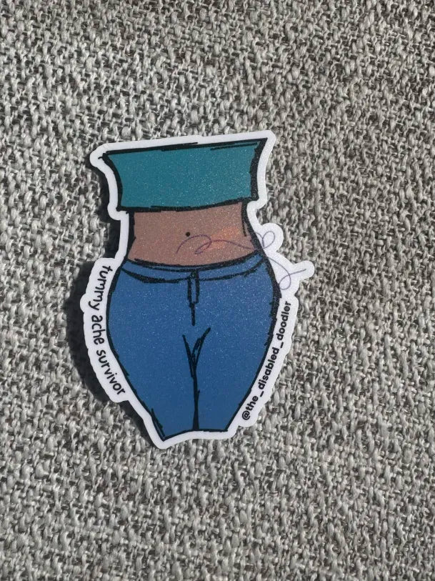Tummy Ache Survivor Dark Skin Sticker