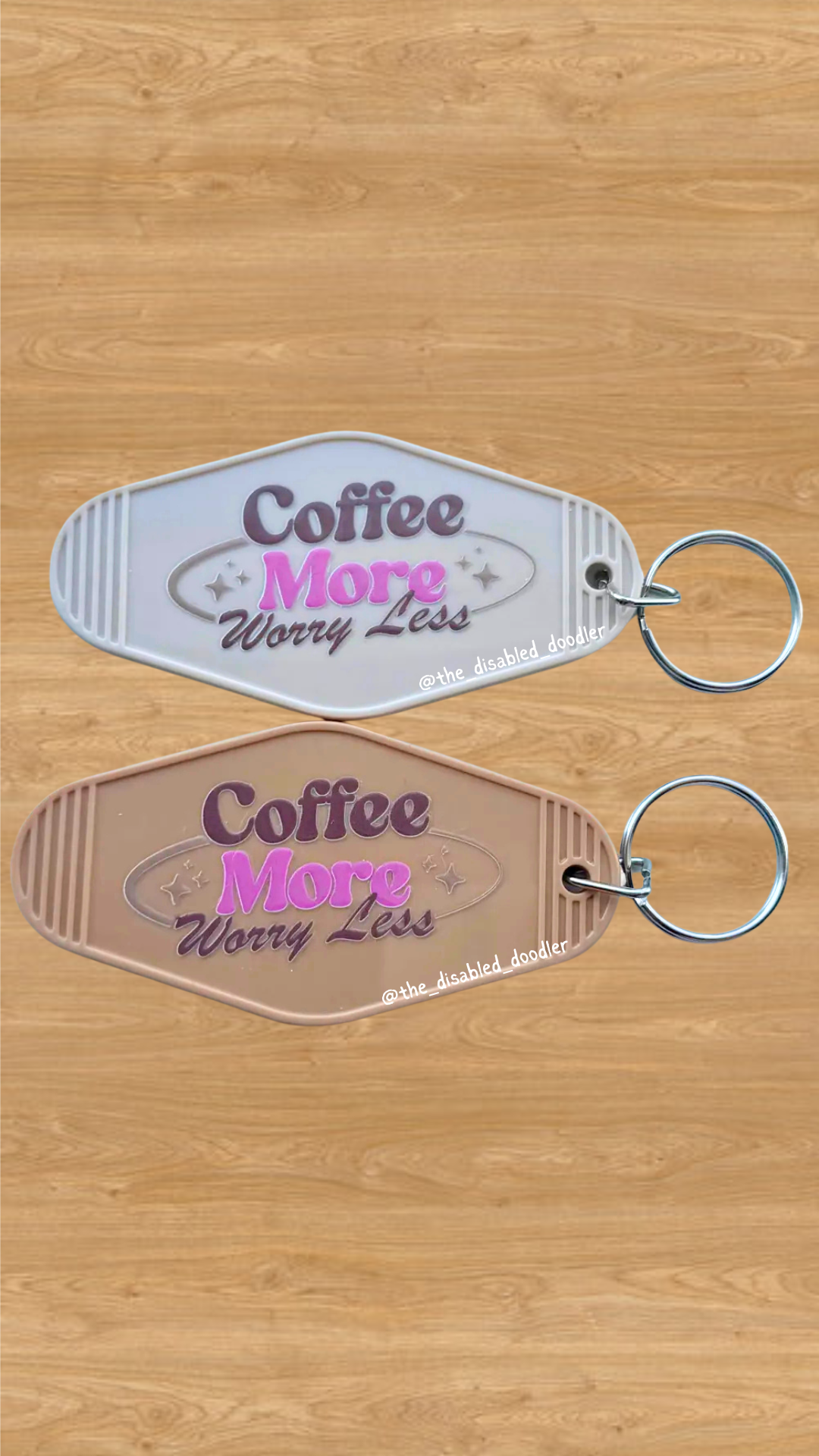 Coffee More Worry Less Keychains