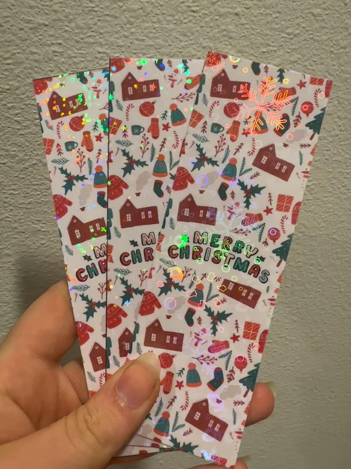 Merry Christmas Doodled Bookmarks