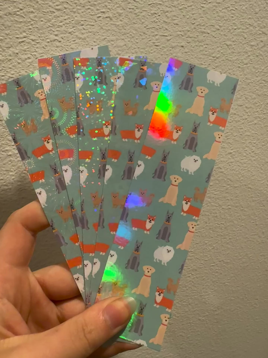 Teal Dog Doodles Bookmarks